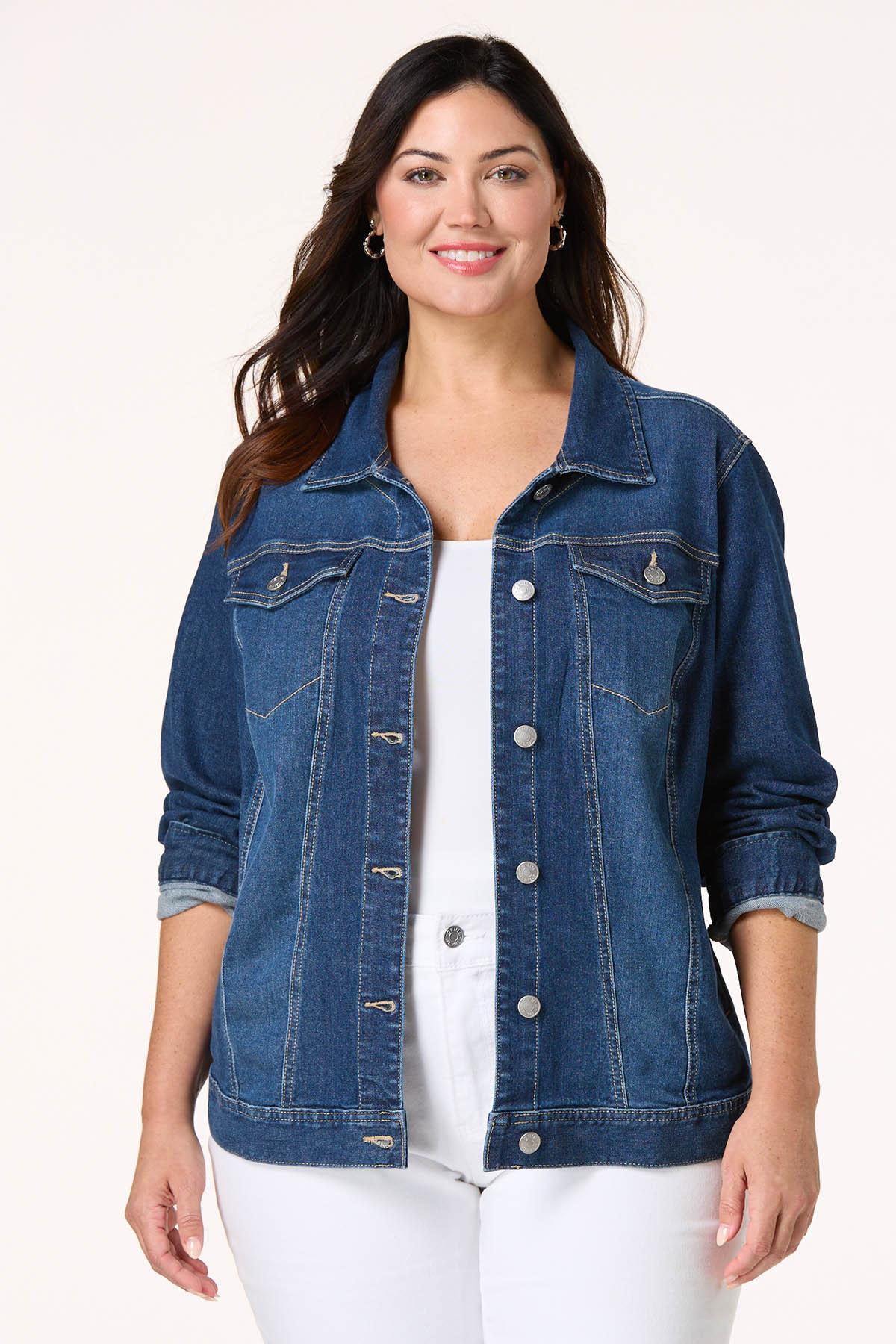 Dark Blue Denim Denim Plus Jacket Cato Fashions Cato Plus Size