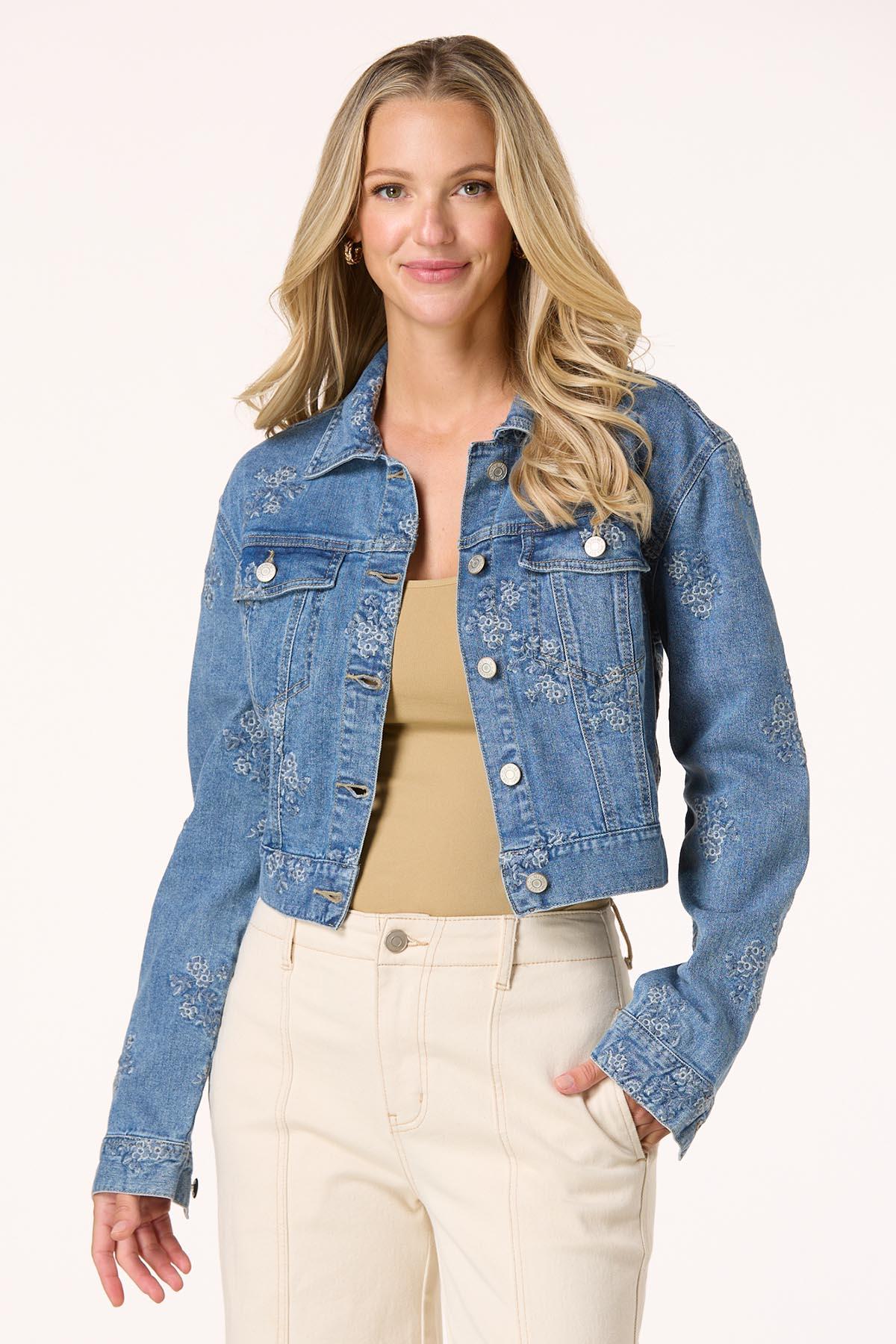 Cato Fashions | Cato Floral Embroidered Denim Jacket