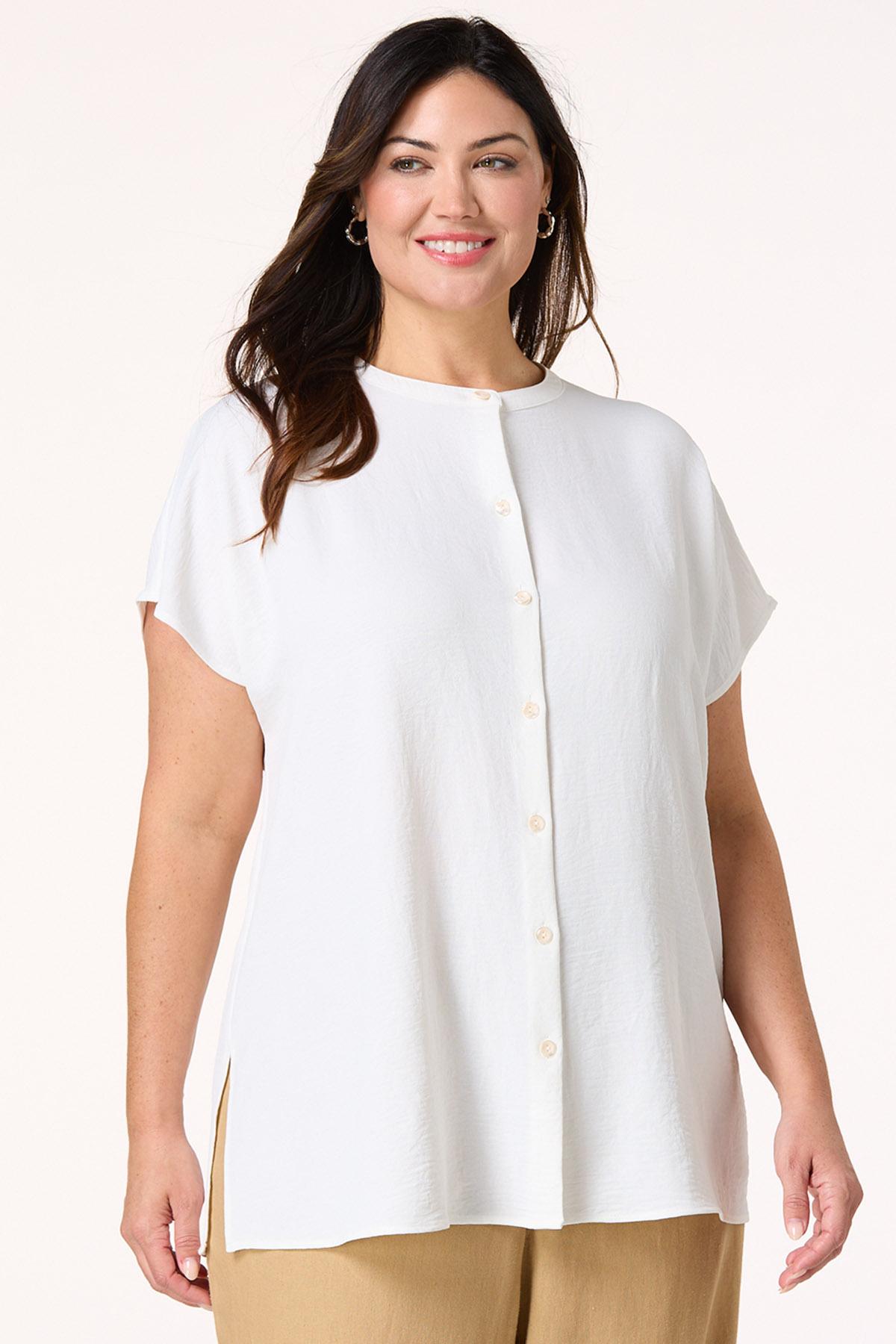  Cato Fashions | Cato Plus Size Solid Button Front Shirt