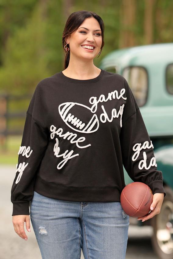 Cato Fashions | Cato Plus Size Chenille Game Day Sweatshirt