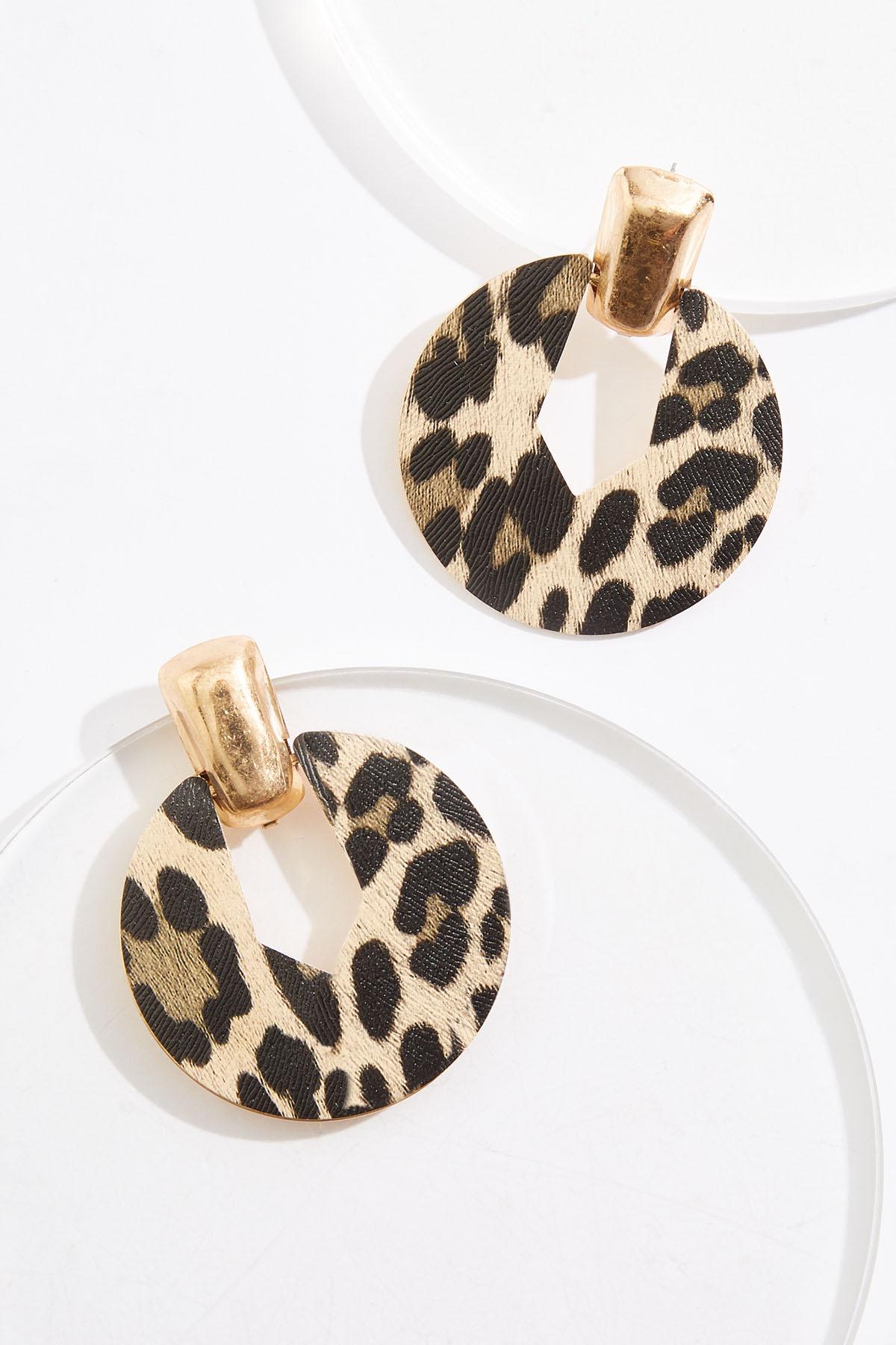  Cato Fashions | Cato Leopard Circle Gold Post Earrings