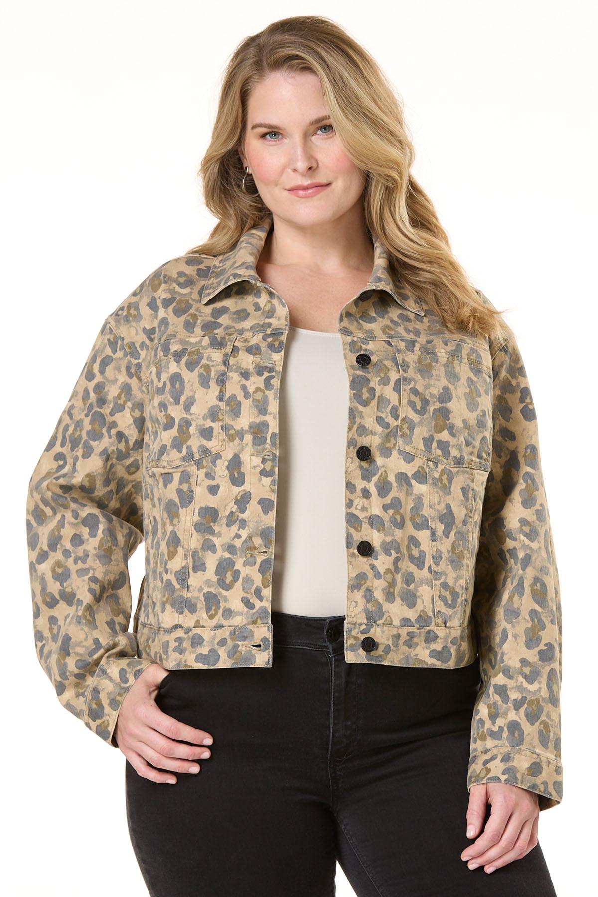  Cato Fashions | Cato Plus Size Leopard Denim Jacket