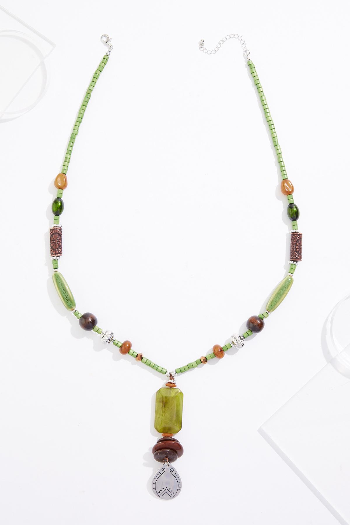  Cato Fashions | Cato Wood Mixed Bead Long Necklace