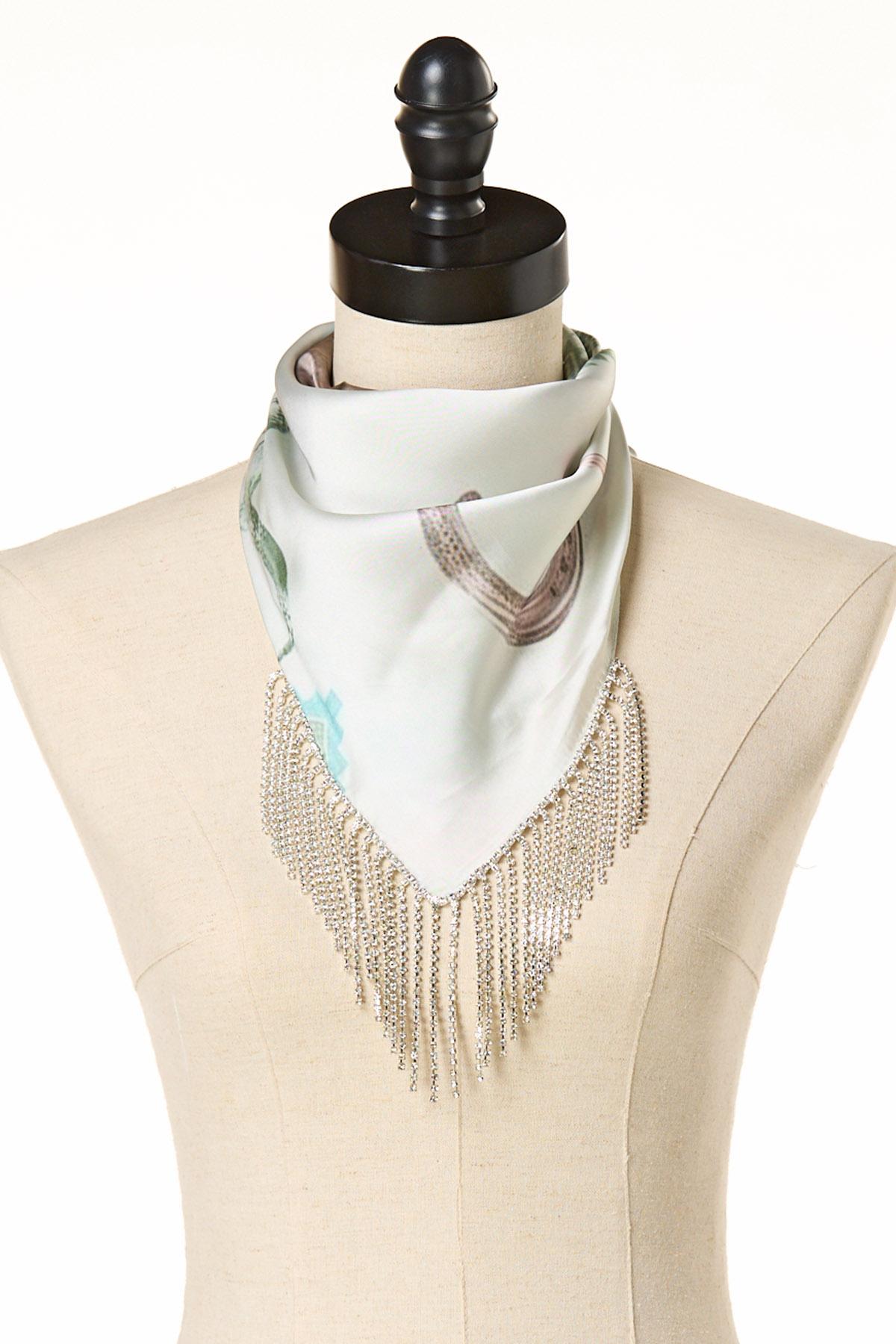 Cato Fashions | Cato Aztec Rodeo Rhinestone Fringe Scarf
