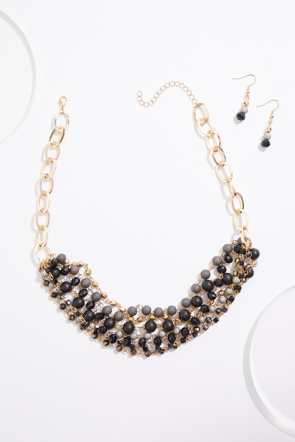 Cato Fashions | Cato Layered Multi Ball Chain Necklace Set