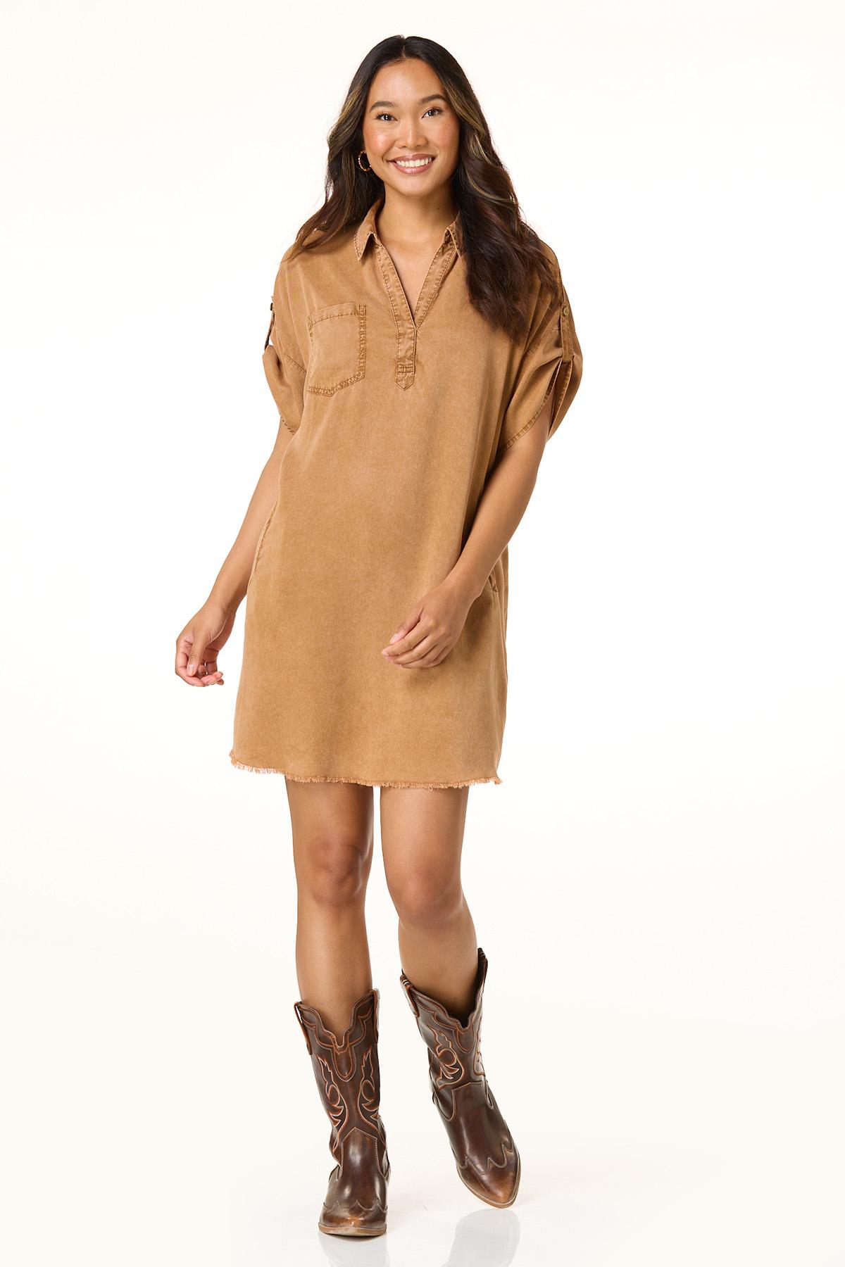  Cato Fashions | Cato Frayed Hem Chambray Dress