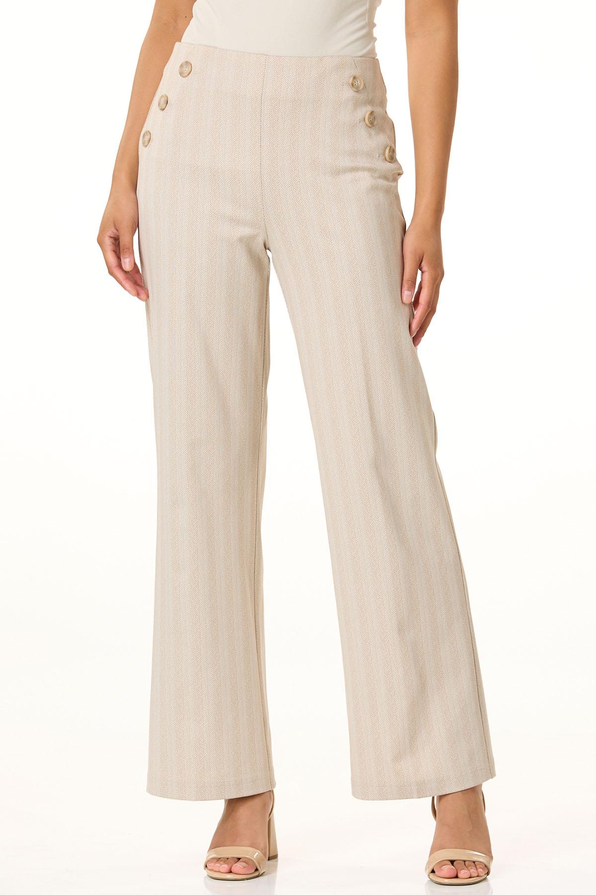 【YOURNUS】Herringbone Stitch Cream Wide Pants Ecru Herringbone Beach Pants | Buy Online at Moss