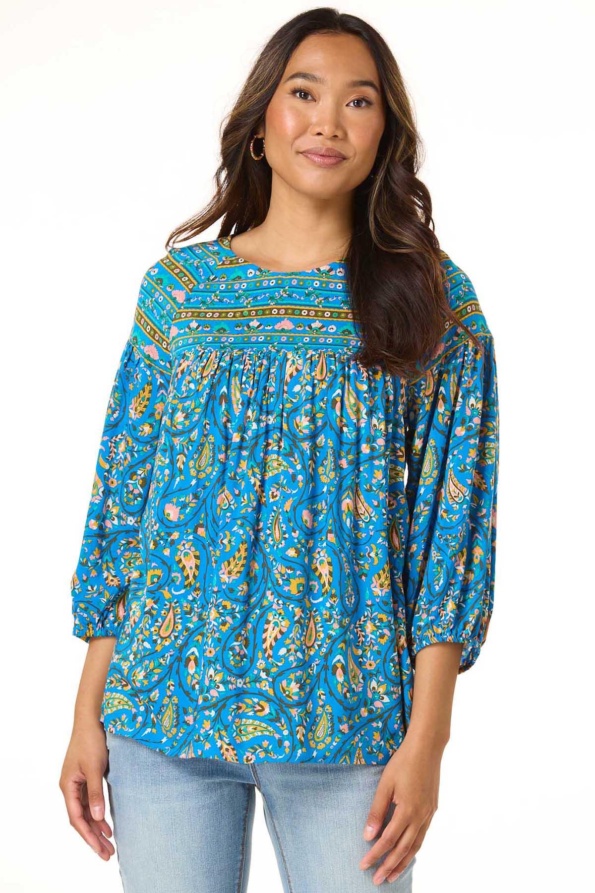 Cato Fashions | Cato Floral Balloon Sleeve Top