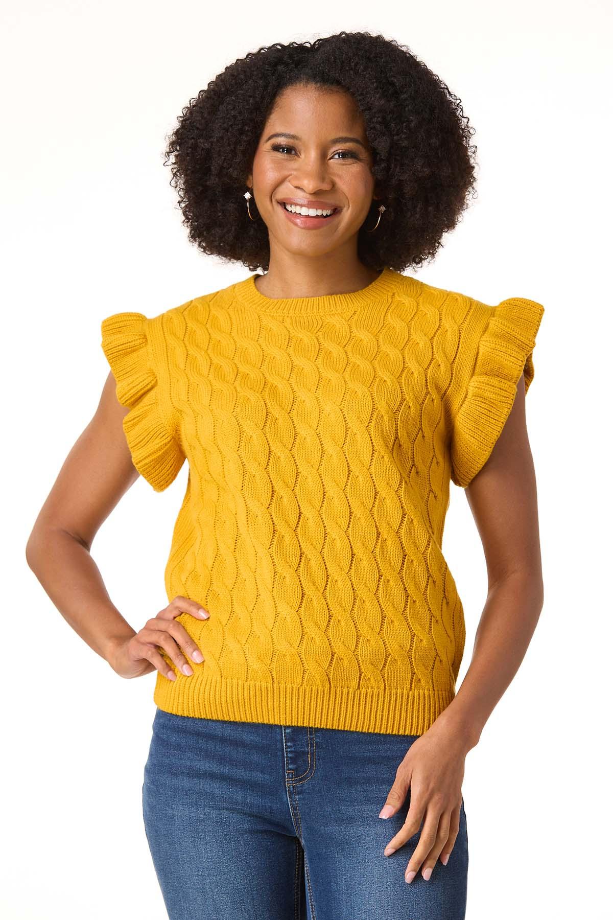 Cato Fashions | Cato Flutter Sleeve Cable Knit Sweater