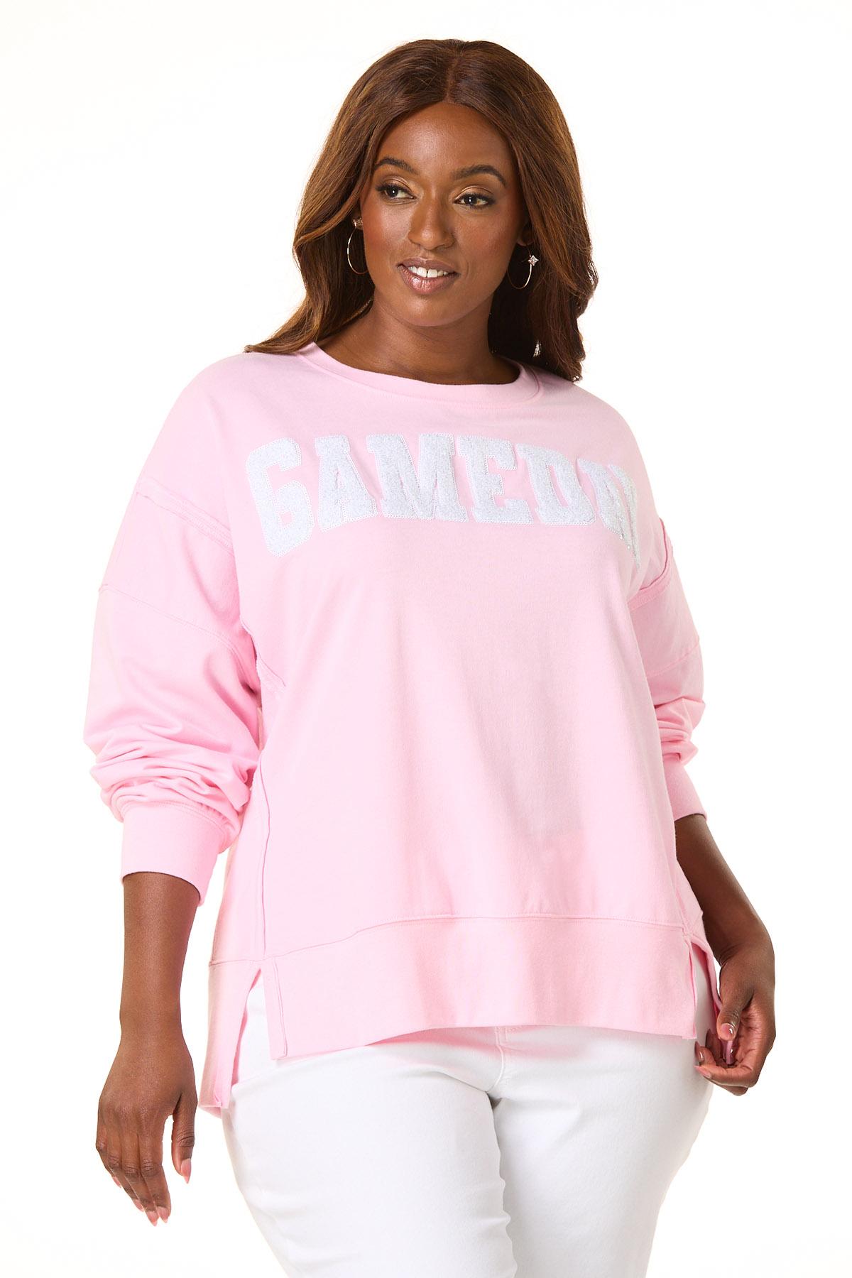 Over Size French Terry Top Light Green Cato Fashions | Cato Plus