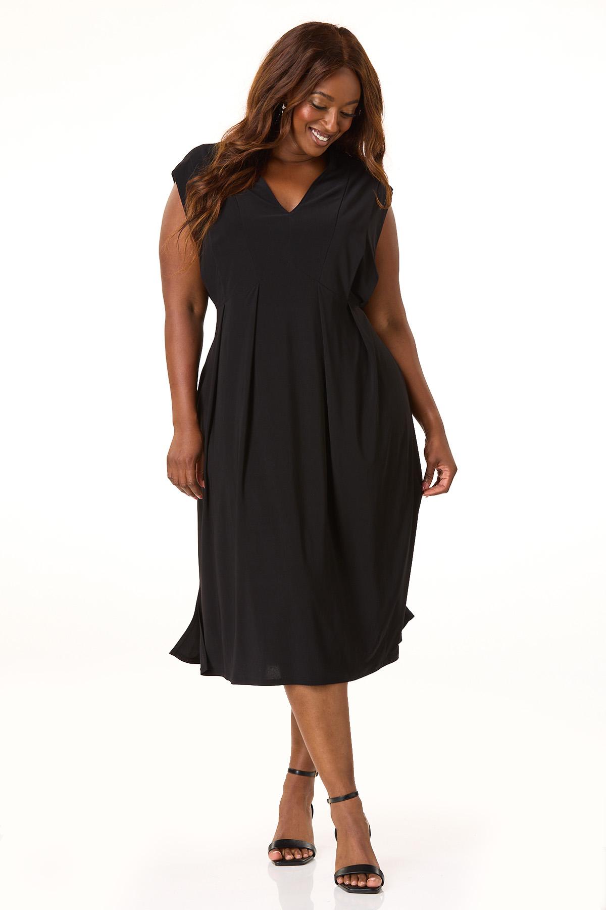 Cato Fashions | Cato Plus Size Solid V-Neck Midi Dress