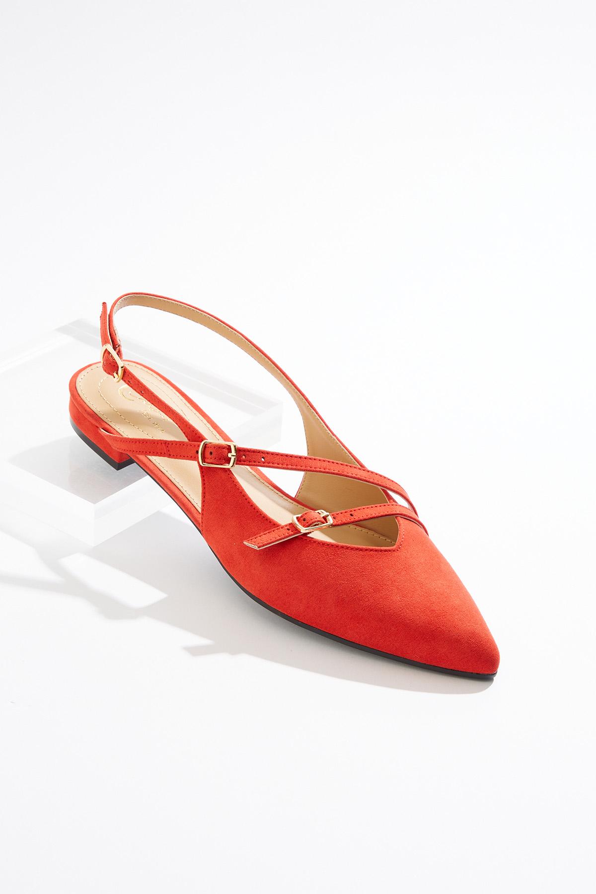  Cato Fashions | Cato Wide Width Asymmetrical Strap Slingback Flats