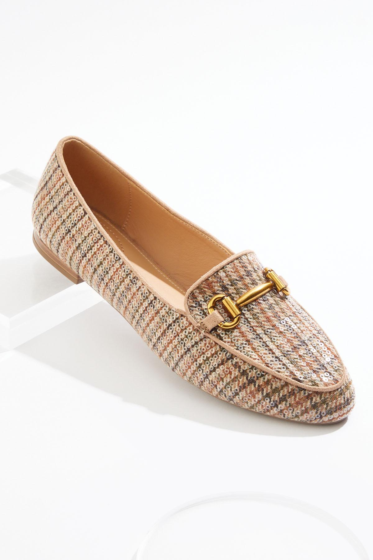 Cato Fashions Cato Sequin Houndstooth Loafer Flats