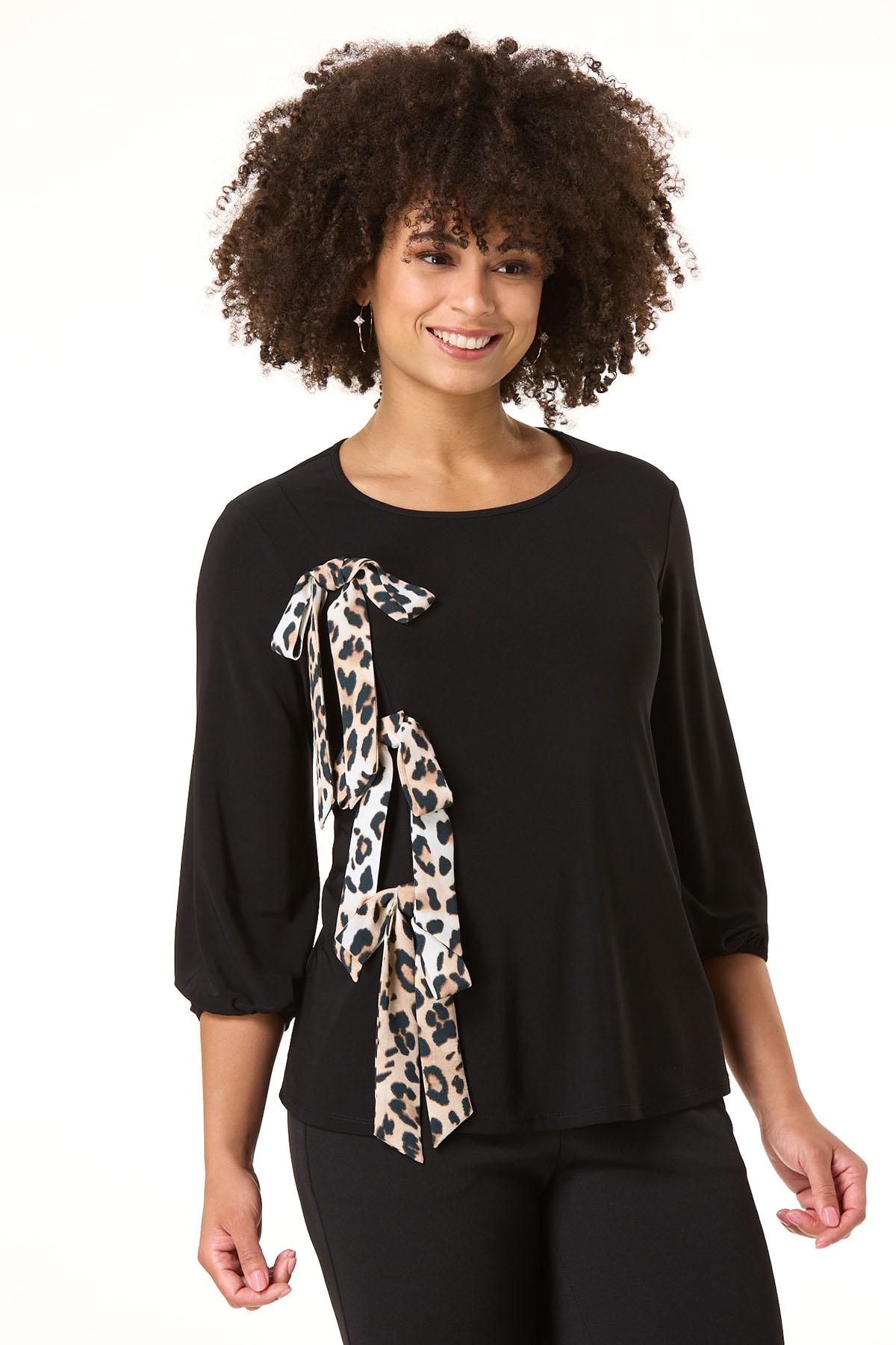  Cato Fashions | Cato Triple Leopard Bow Top