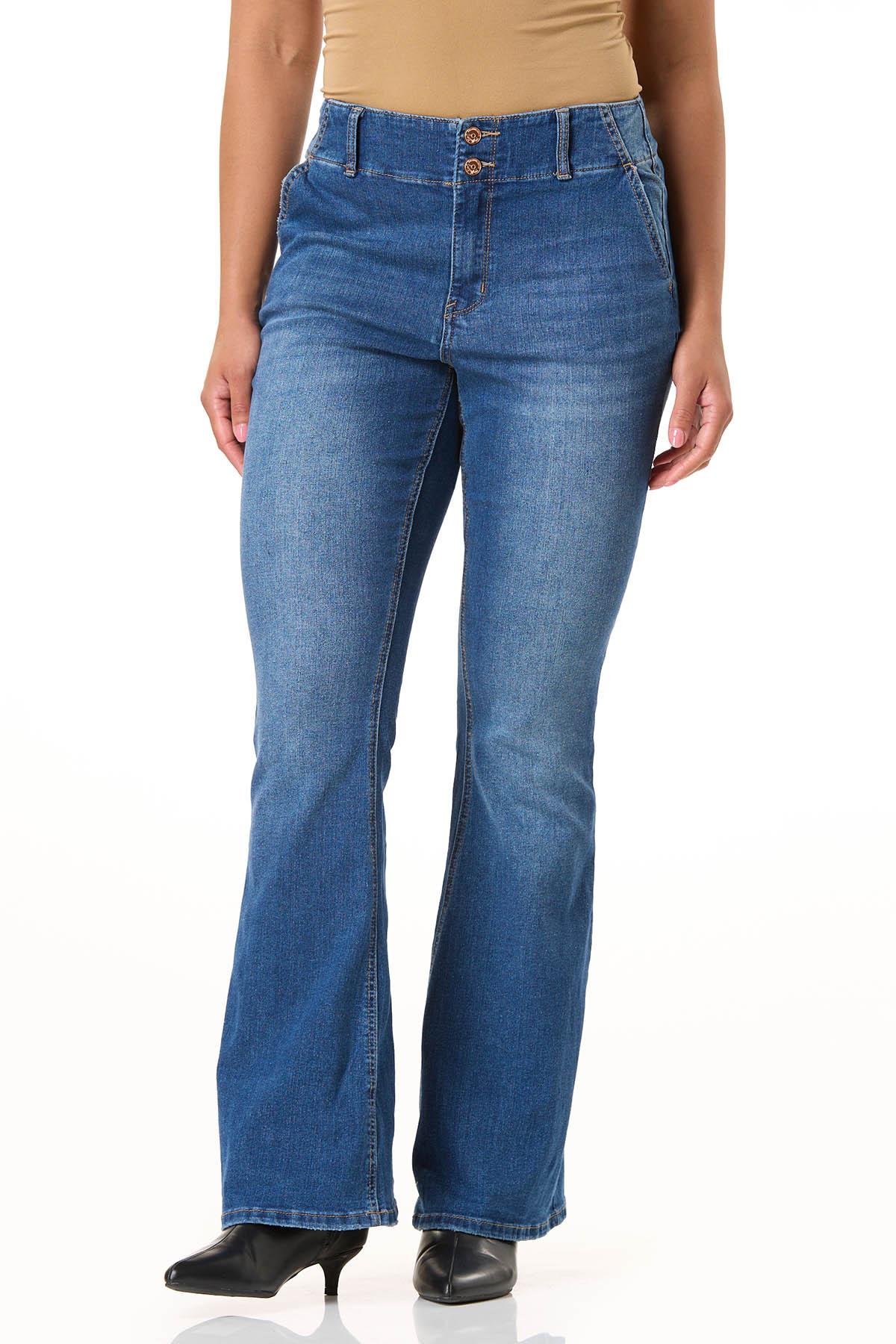 【THEAIRTOWN】Cat Leather Wide Jeans Womens Denim Bottoms – TandyWear