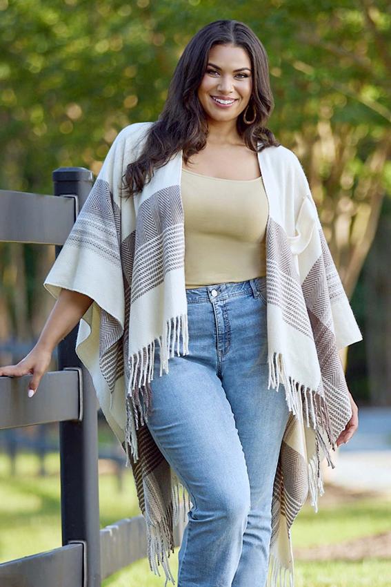 Cato Fashions Cato Cozy Pull-Through Poncho