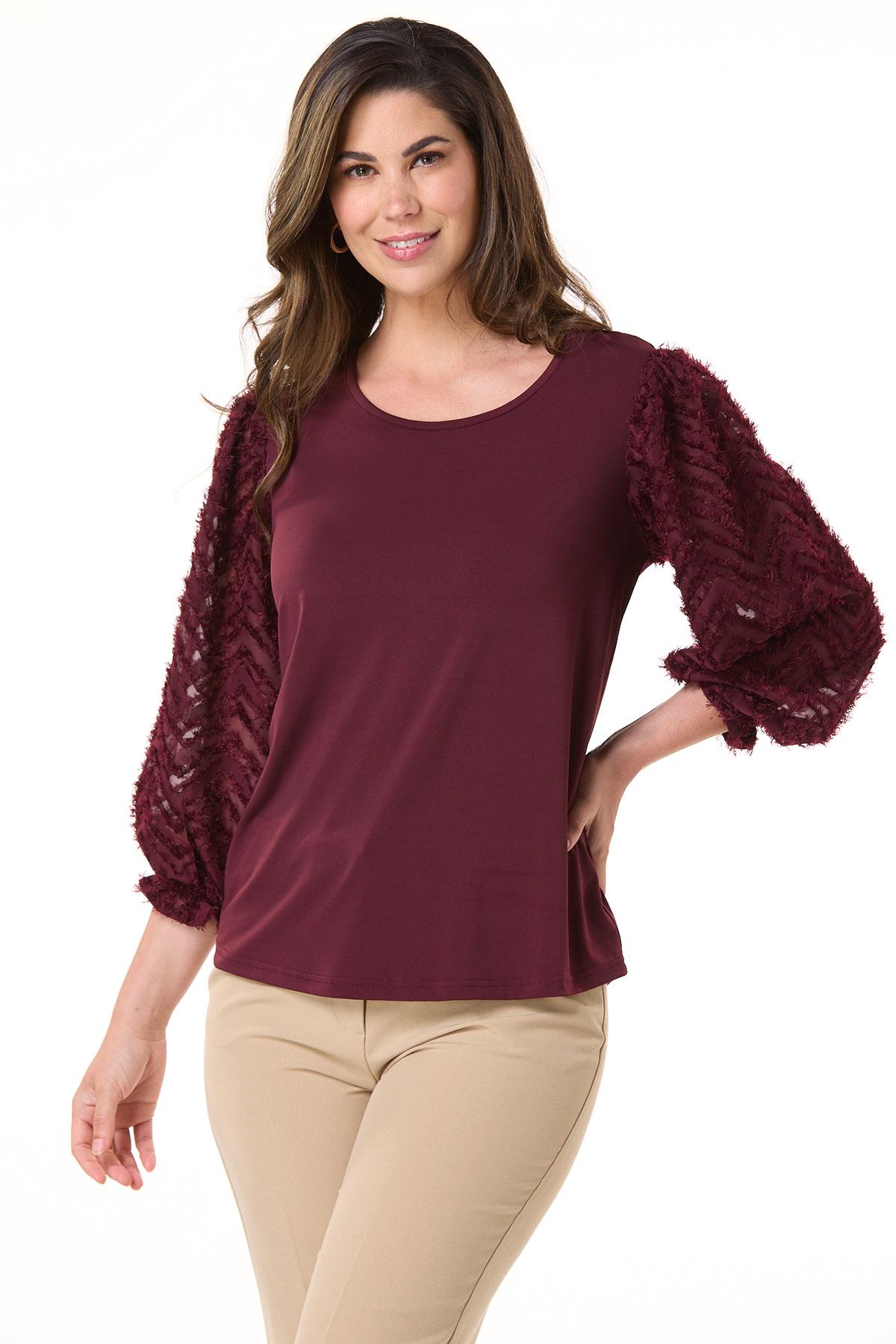Cato Fashions | Cato Textured Illusion Sleeve Top