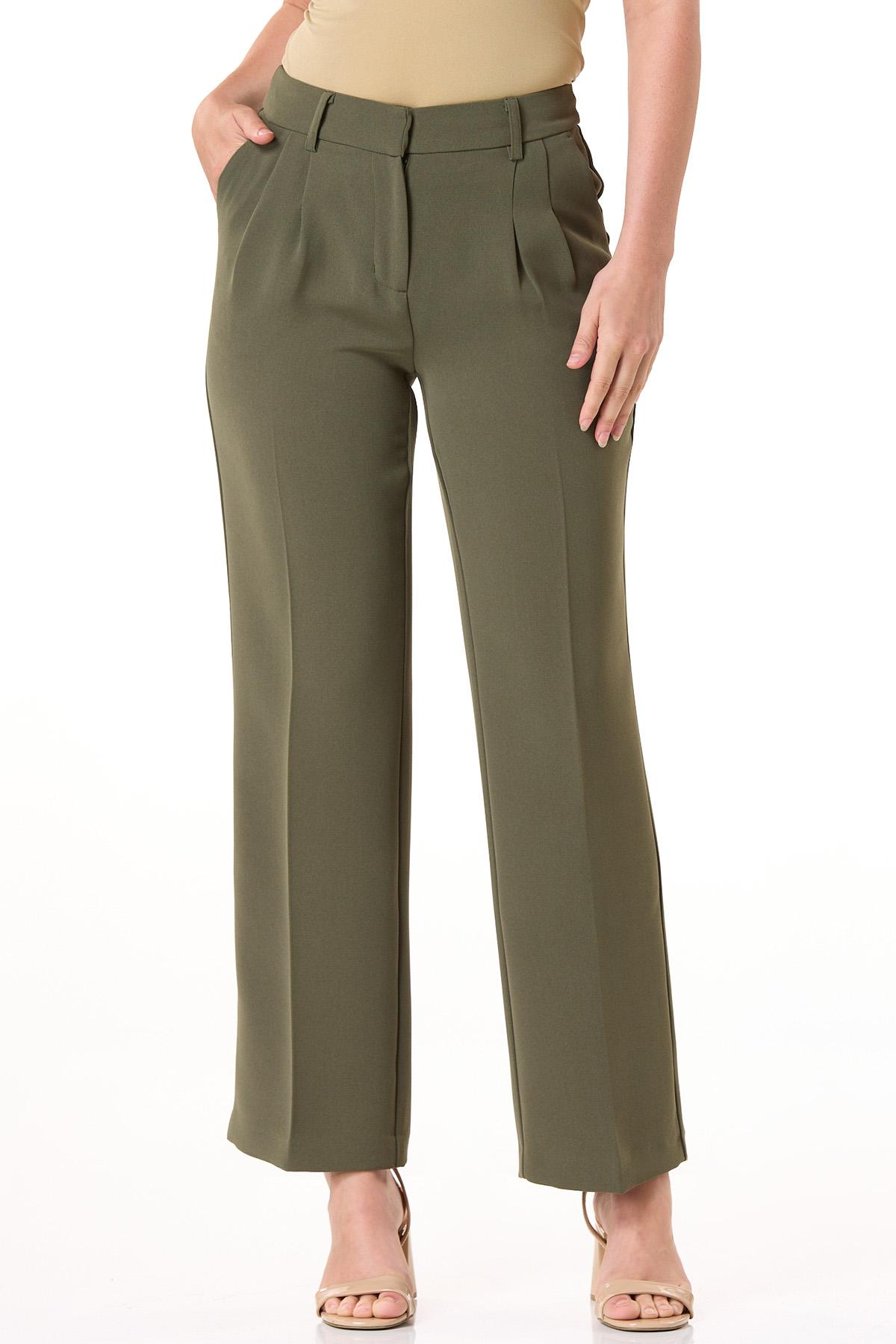  Cato Fashions | Cato Olive Textured Crepe Wide Leg Pants