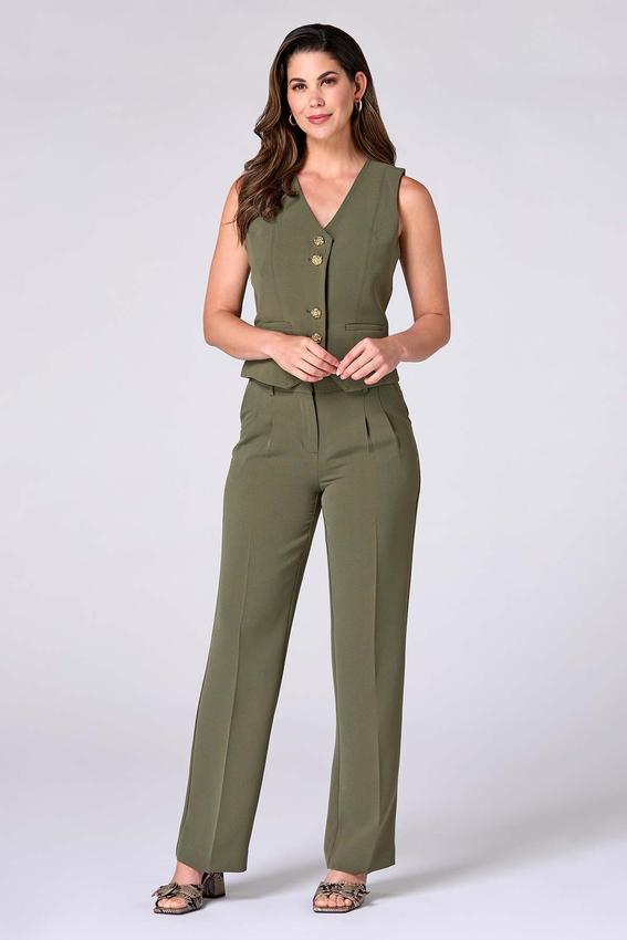  Cato Fashions | Cato Olive Textured Crepe Wide Leg Pants