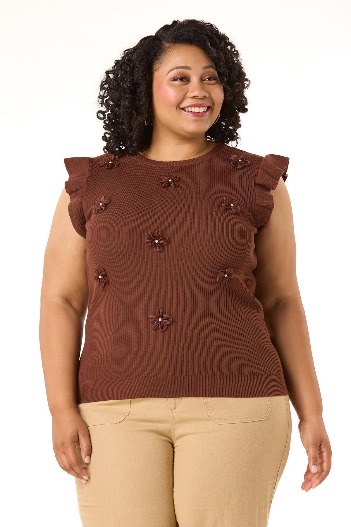  Cato Fashions | Cato Plus Size 3d Floral Pearl Sweater