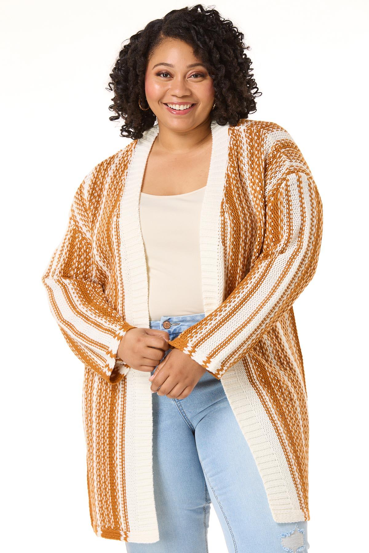 Cato Fashions Cato Plus Size Chunky Stripe Cardigan