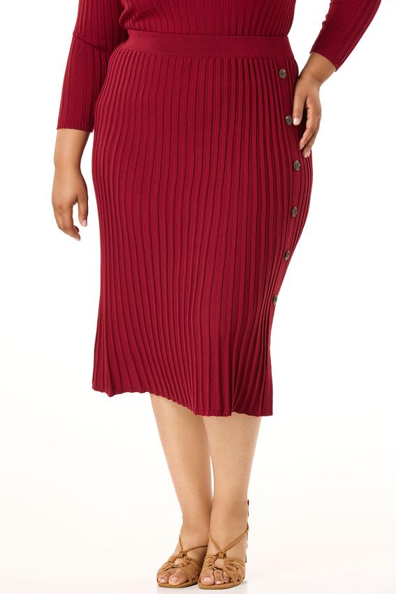 Cato Fashions | Cato Plus Size Ribbed Button Front Sweater Skirt
