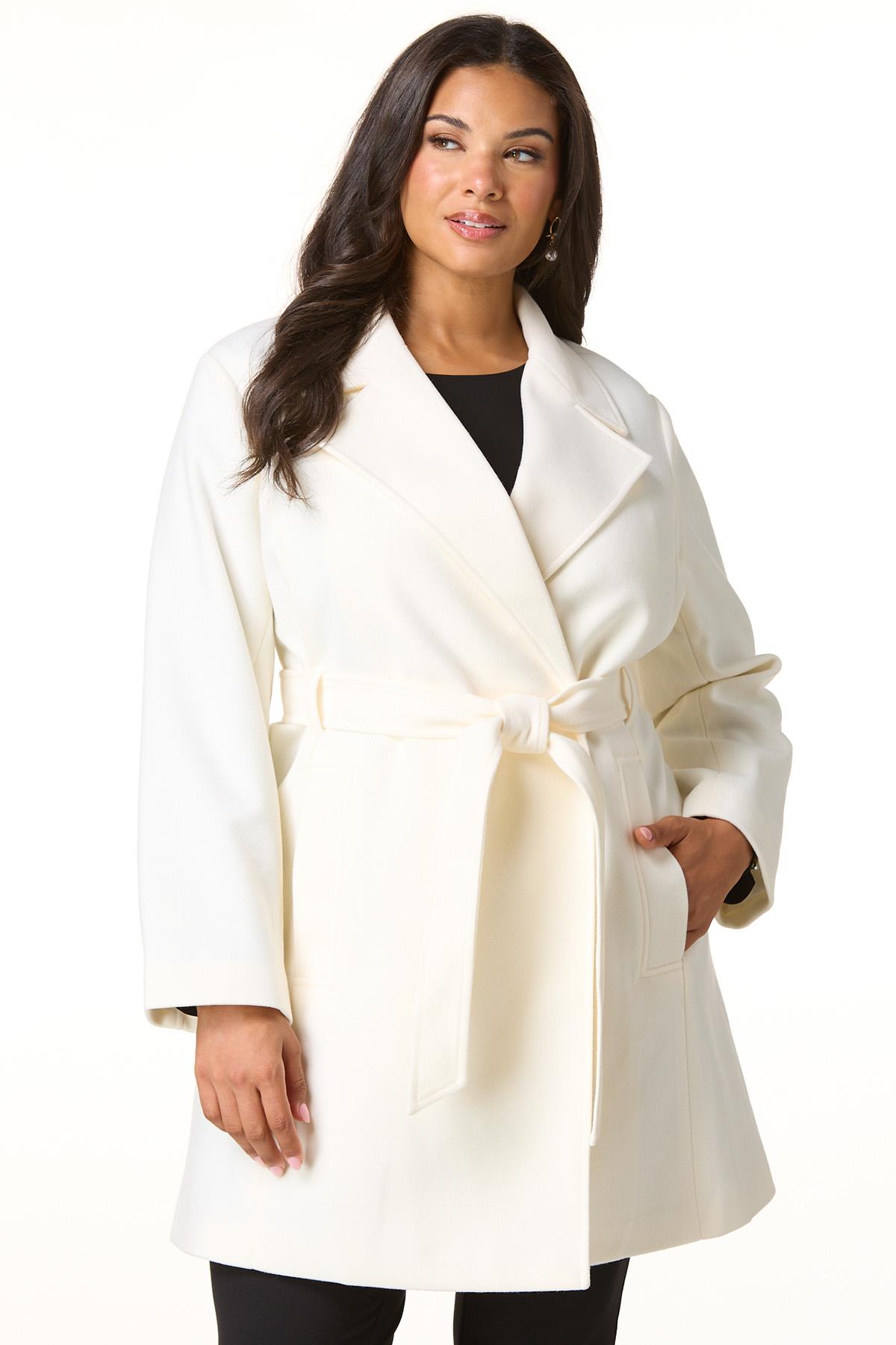 plus size tie waist coat