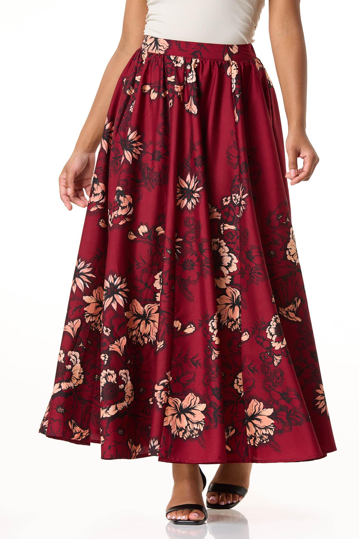  Cato Fashions | Cato Red Floral Maxi Skirt