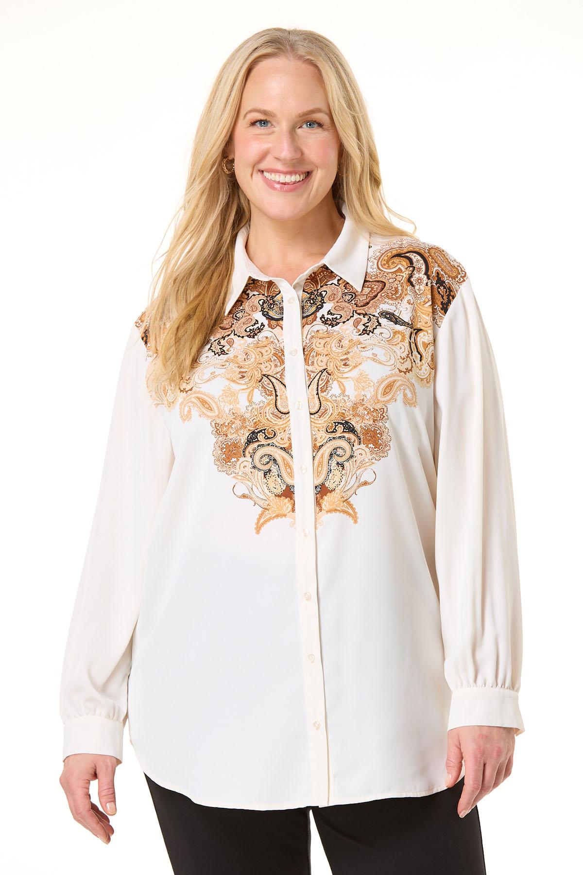 cato です Cato Fashions | Cato Plus Size Placed Print Button Down Tunic