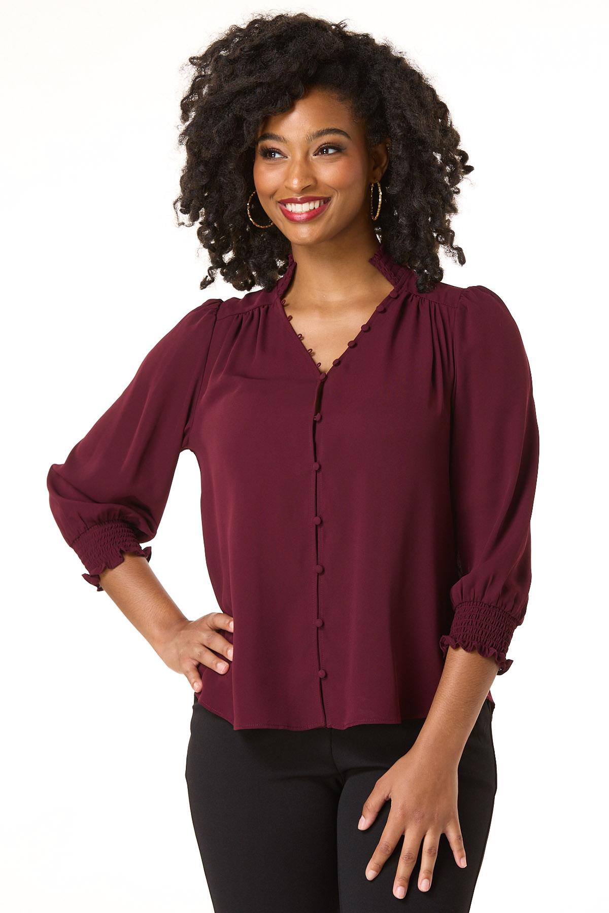 Cato Fashions | Cato Smocked Button Down Shirt