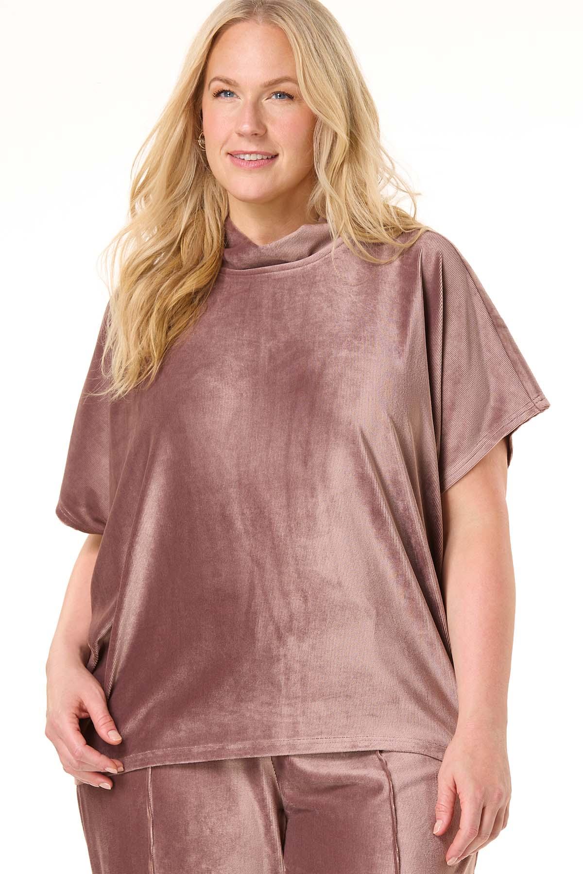  Cato Fashions | Cato Plus Size Berry Ribbed Velvet Top