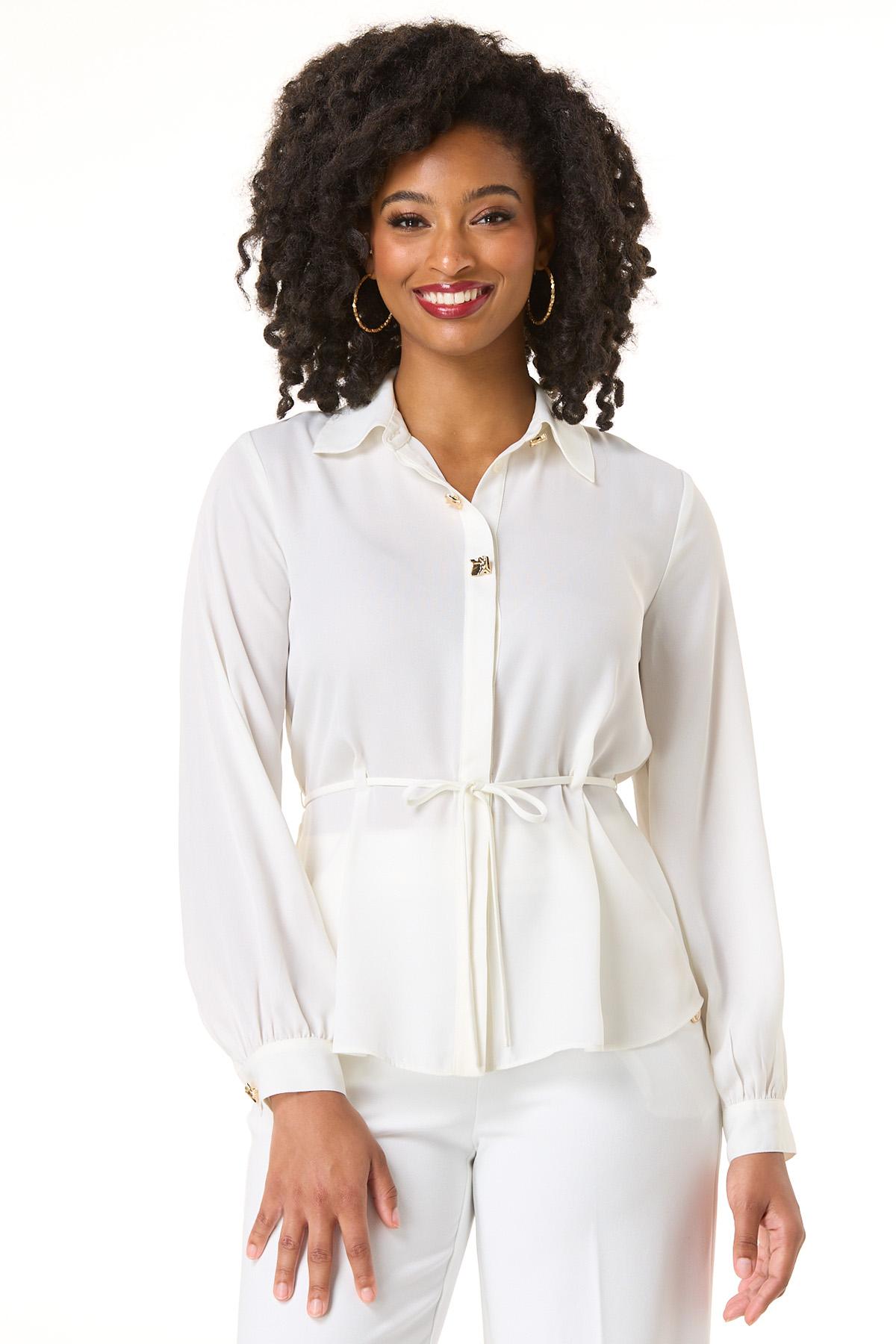 Cato Fashions | Cato Gold Button Drawstring Waist Shirt