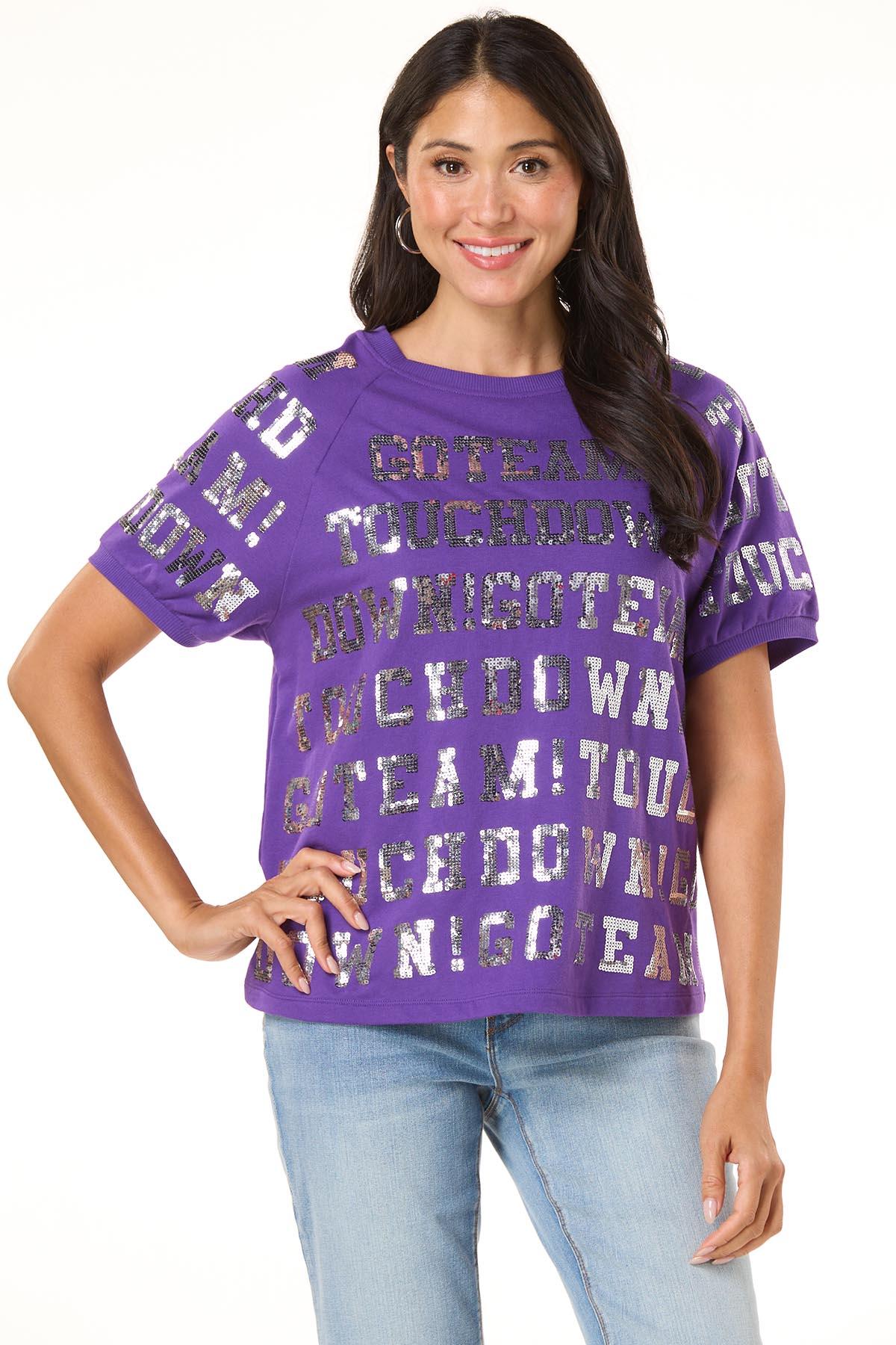  Cato Fashions | Cato Sporty Sequin French Terry Top