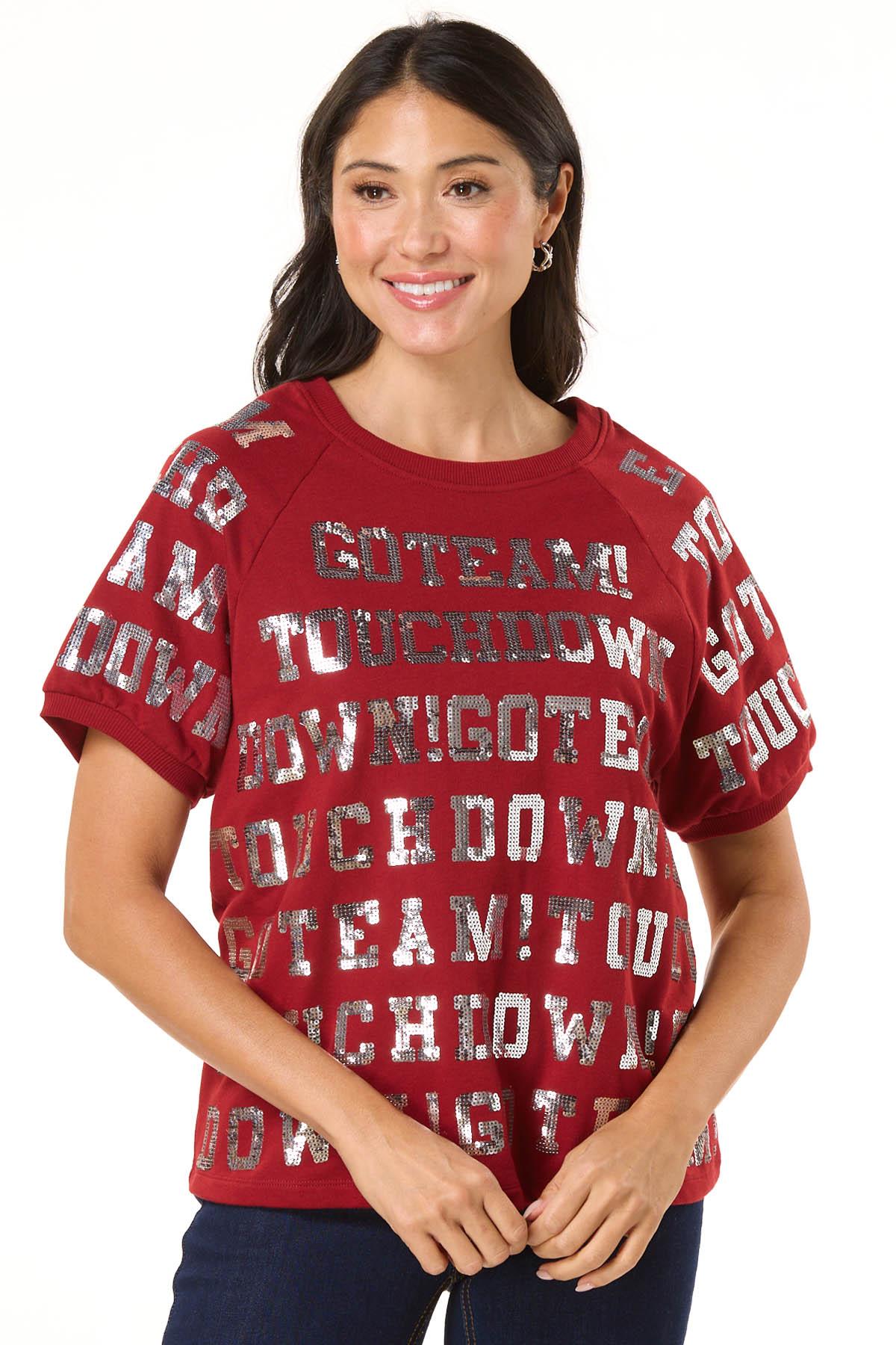  Cato Fashions | Cato Sporty Sequin French Terry Top