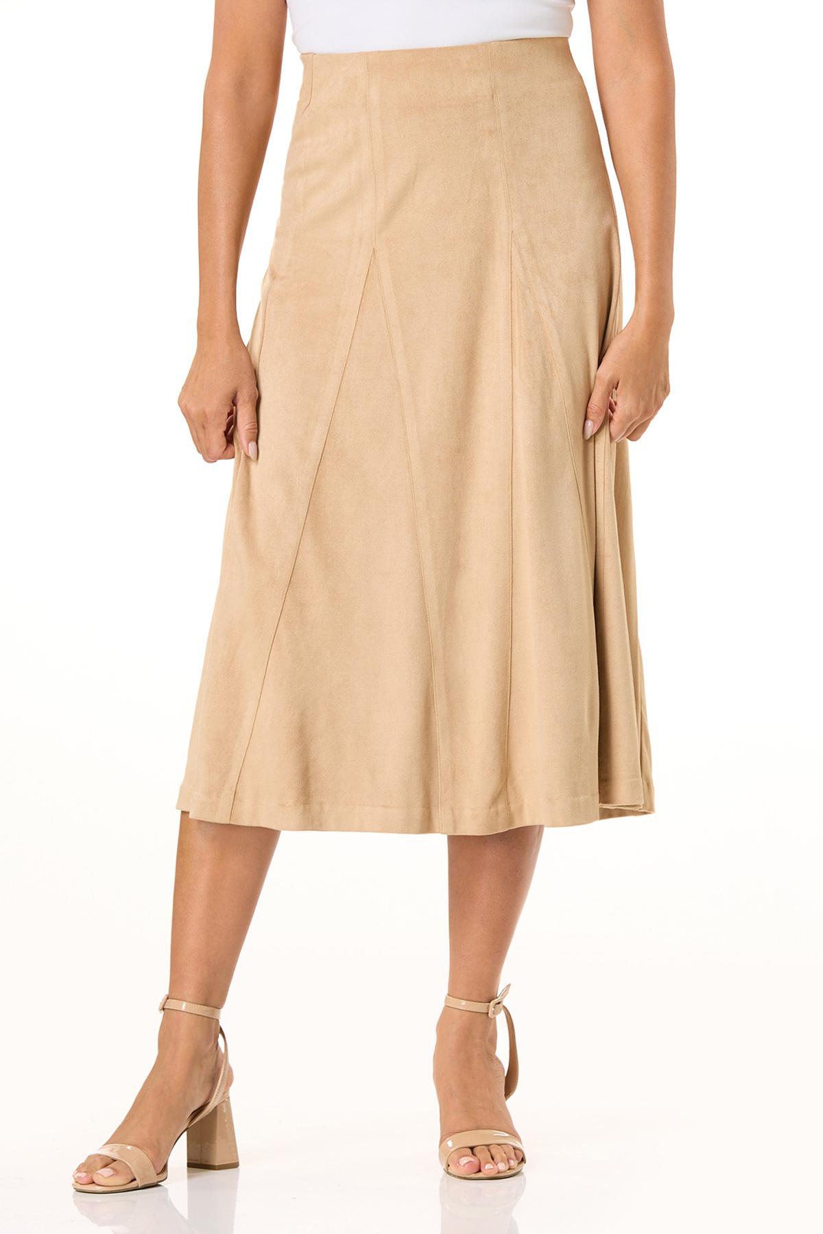  Cato Fashions | Cato Faux Suede Seamed Skirt