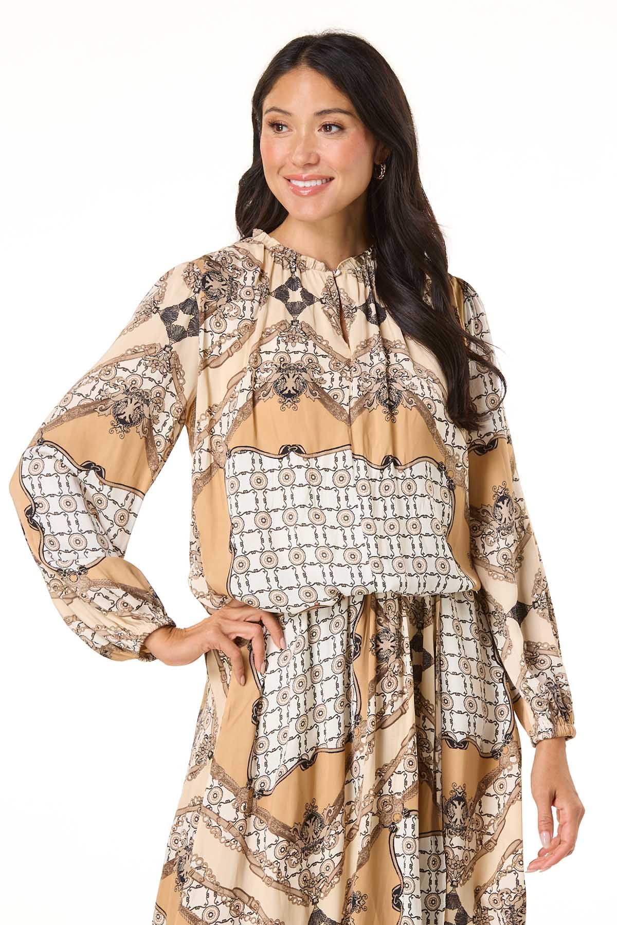 Cato Fashions | Cato Medallion Link Bubble Hem Top