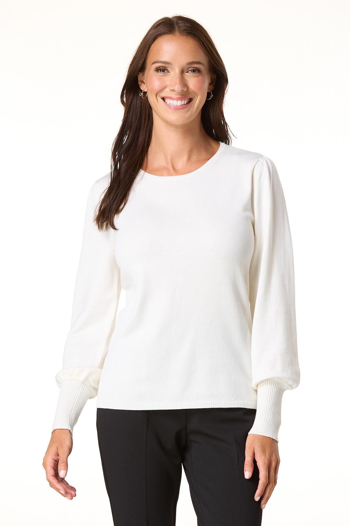  Cato Fashions | Cato Solid Balloon Sleeve Sweater
