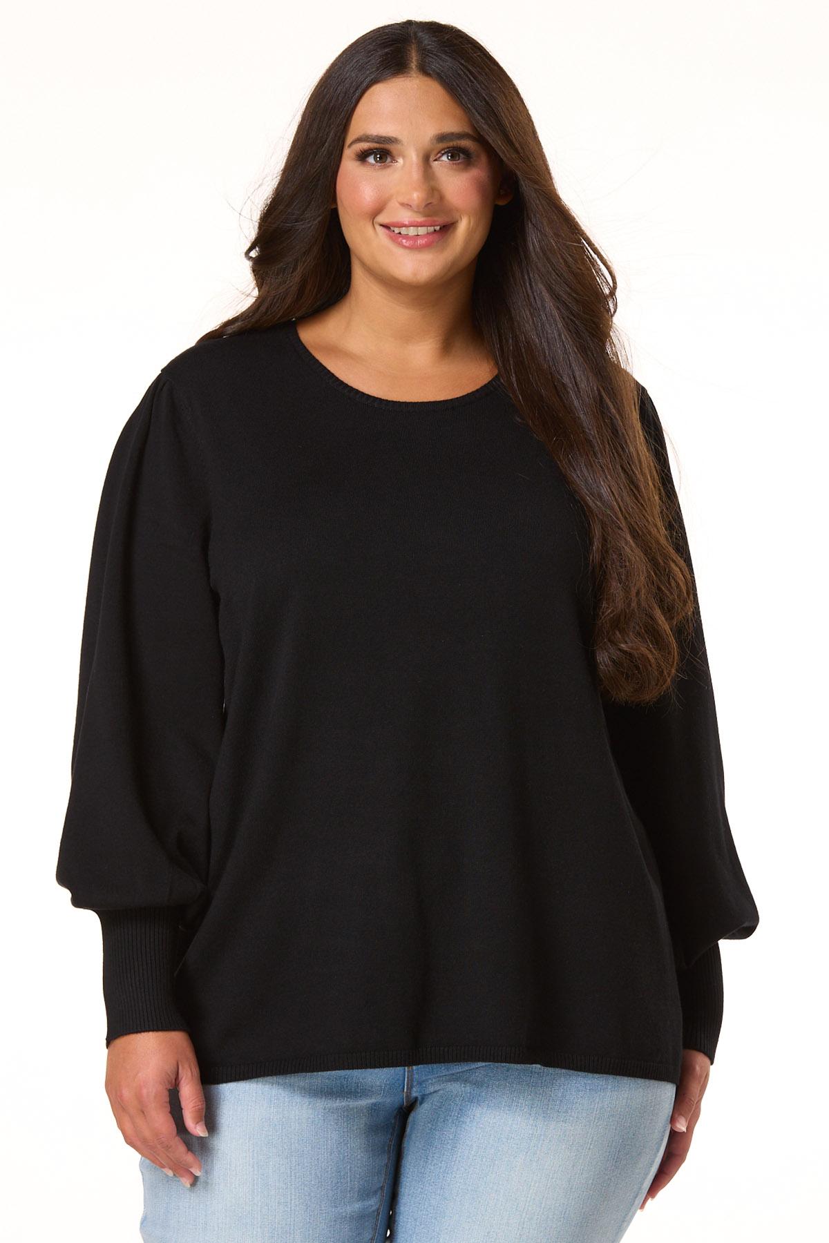 Cato Fashions Cato Plus Size Solid Balloon Sleeve Sweater
