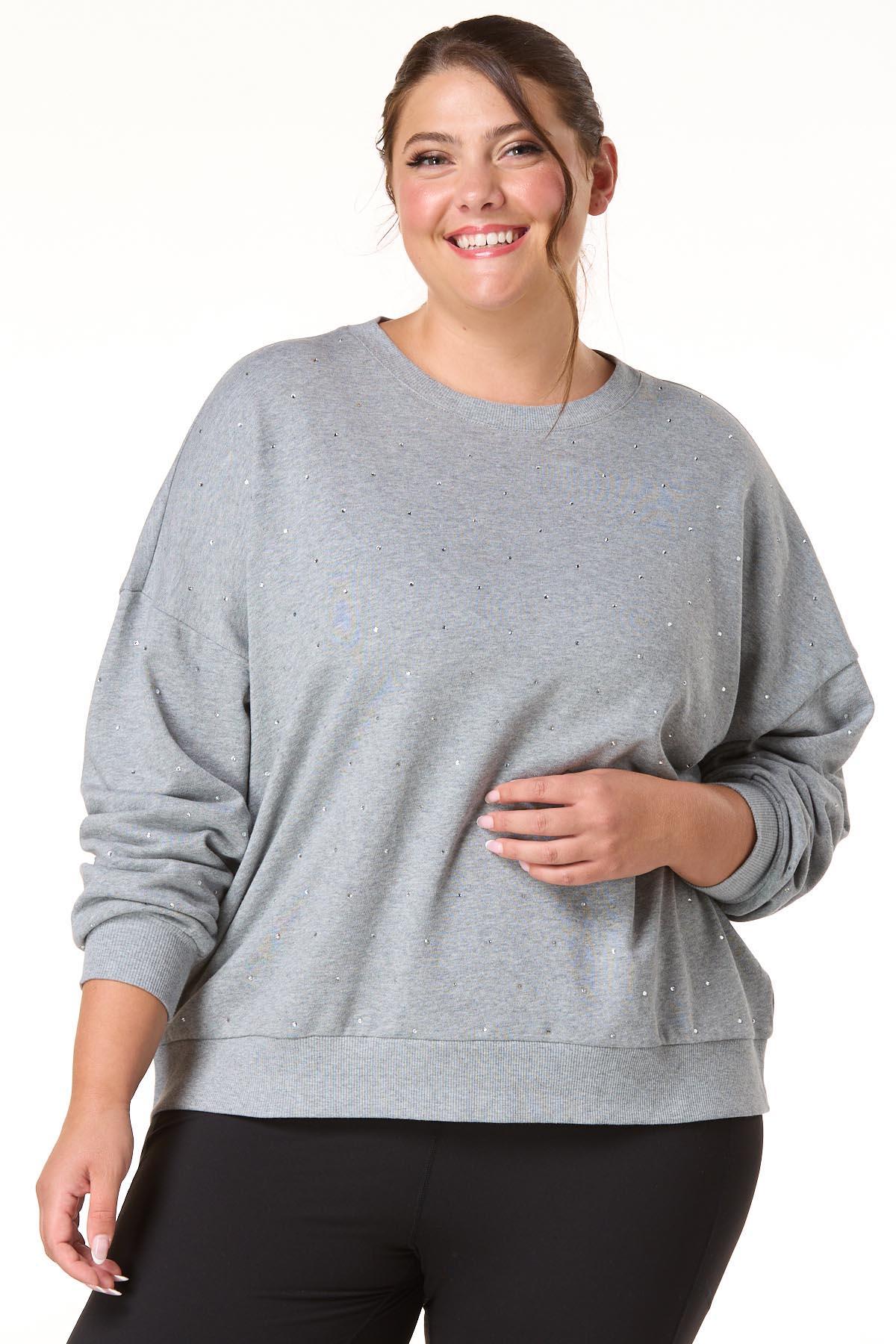  Cato Fashions | Cato Plus Size Rhinestone French Terry Top