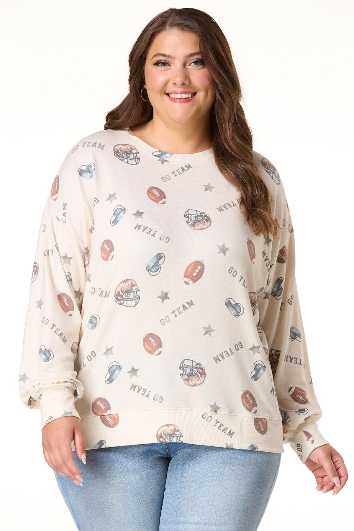  Cato Fashions | Cato Plus Size Go Team Football Sweatshirt