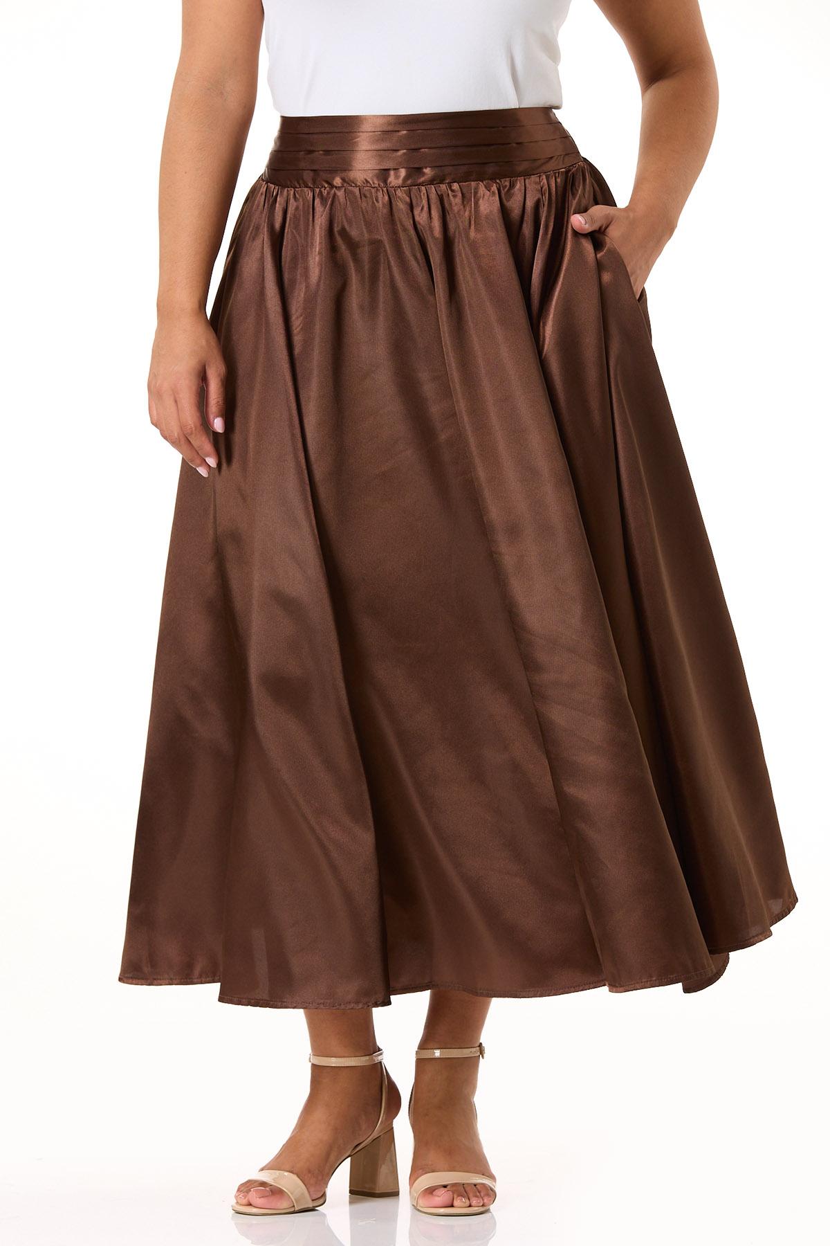 Cato Fashions | Cato Plus Size Satin Tux Waist Maxi Skirt