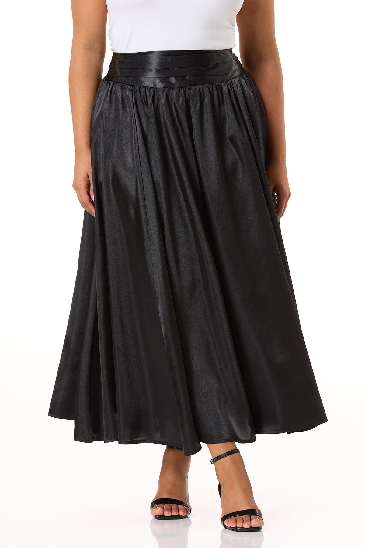 Cato Fashions | Cato Plus Size Satin Tux Waist Maxi Skirt