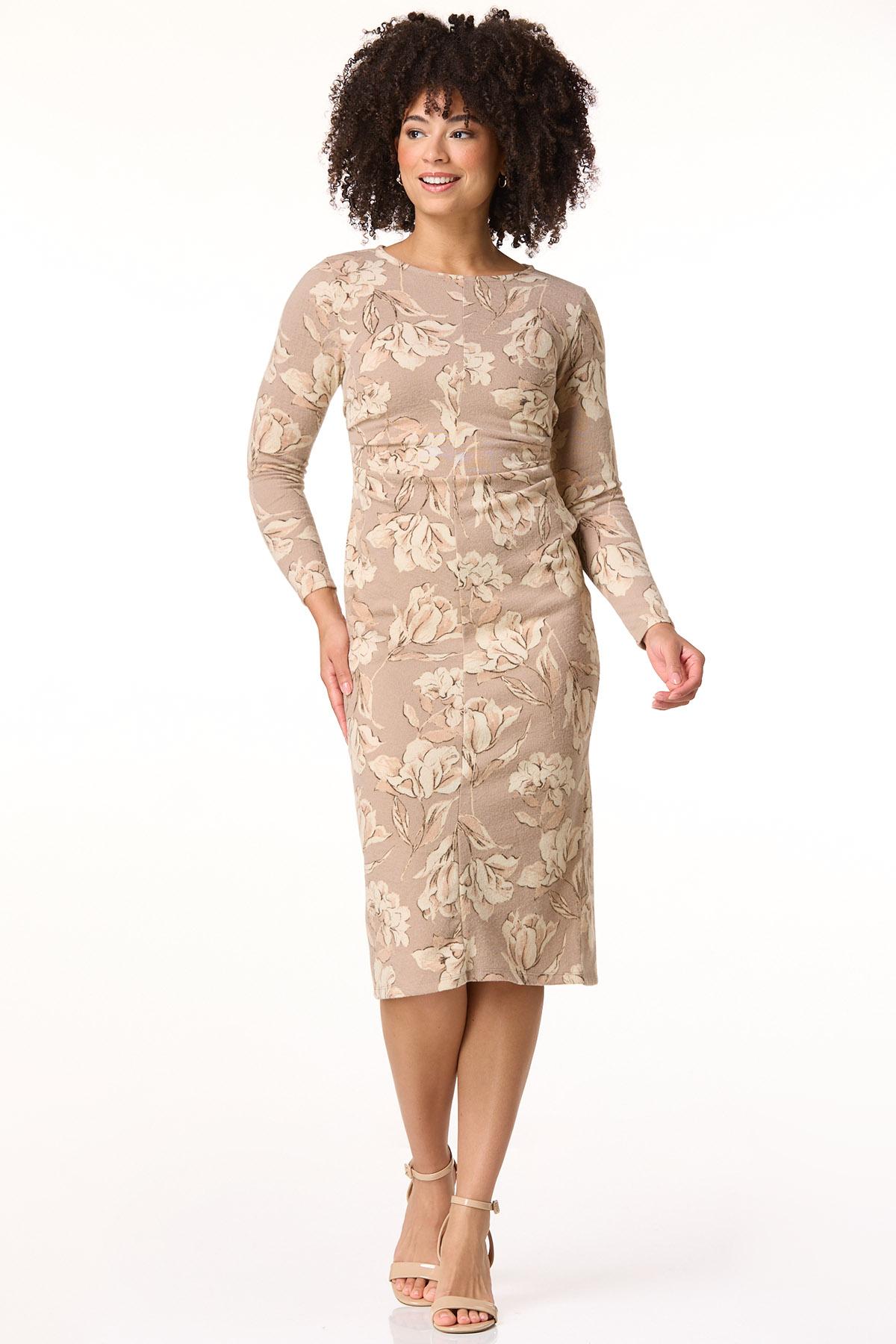 Cato Fashions | Cato Cinched Floral Hacci Knit Dress