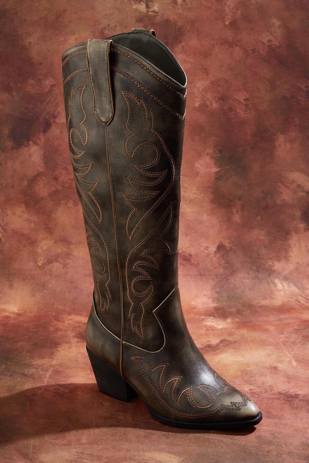 Cato Fashions Cato Wide Width Heavy Stitch Tall Western Boots