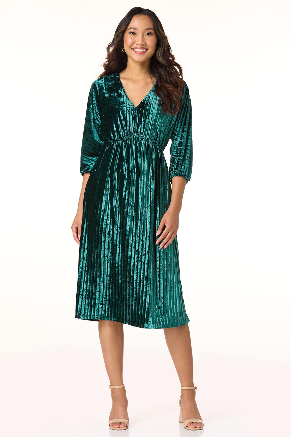 Cato Fashions | Cato Green Crushed Floral Dress