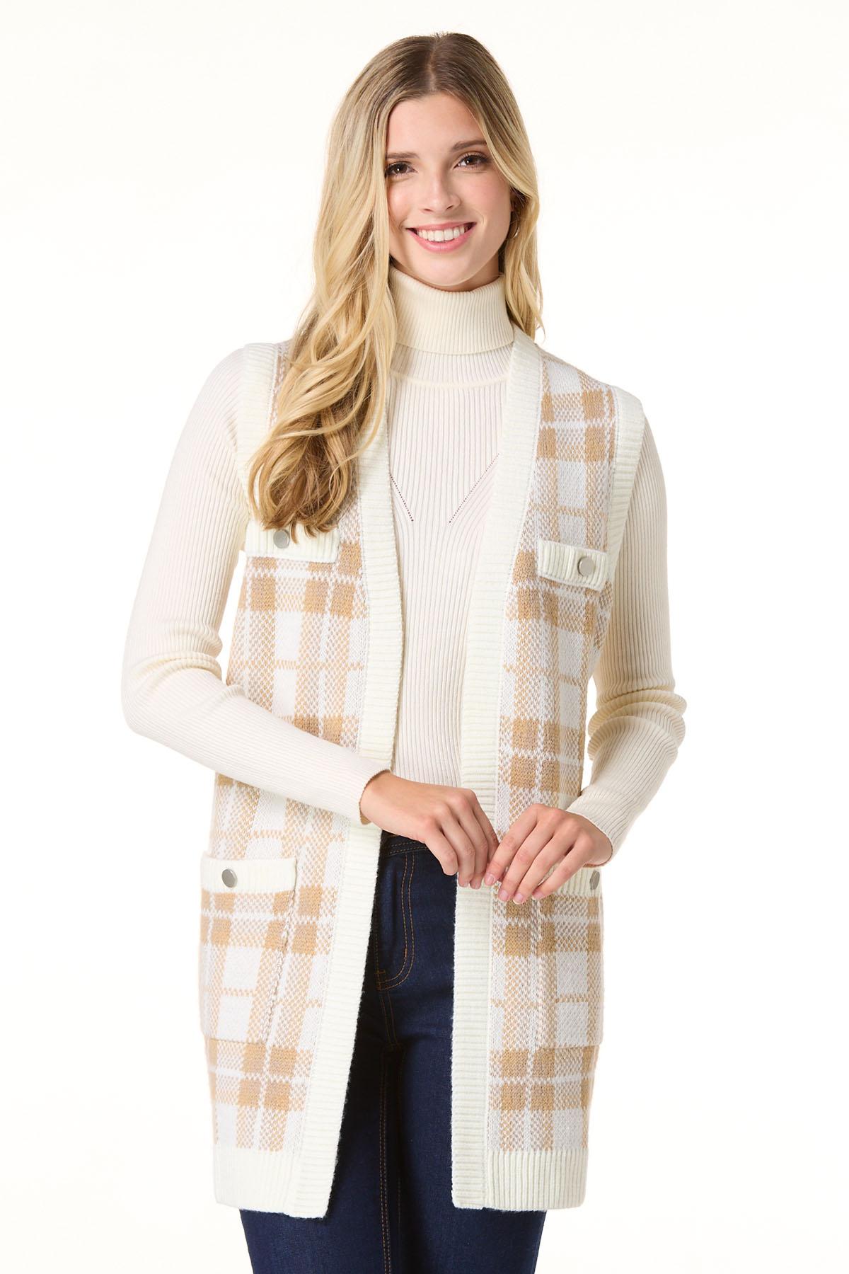 Cato Fashions | Cato Plaid Button Down Sweater Vest