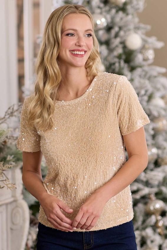 Cato Fashions | Cato Velvet Sequin Top