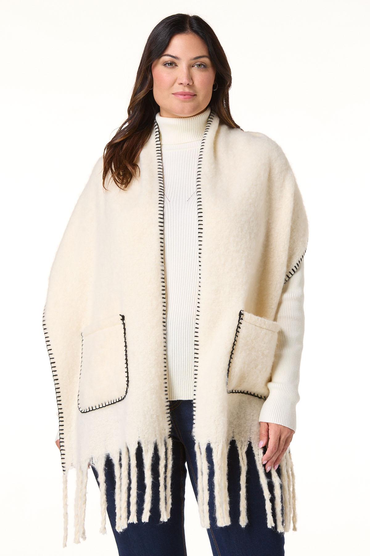 Cato Fashions | Cato Whipstitch Trim Pocket Scarf