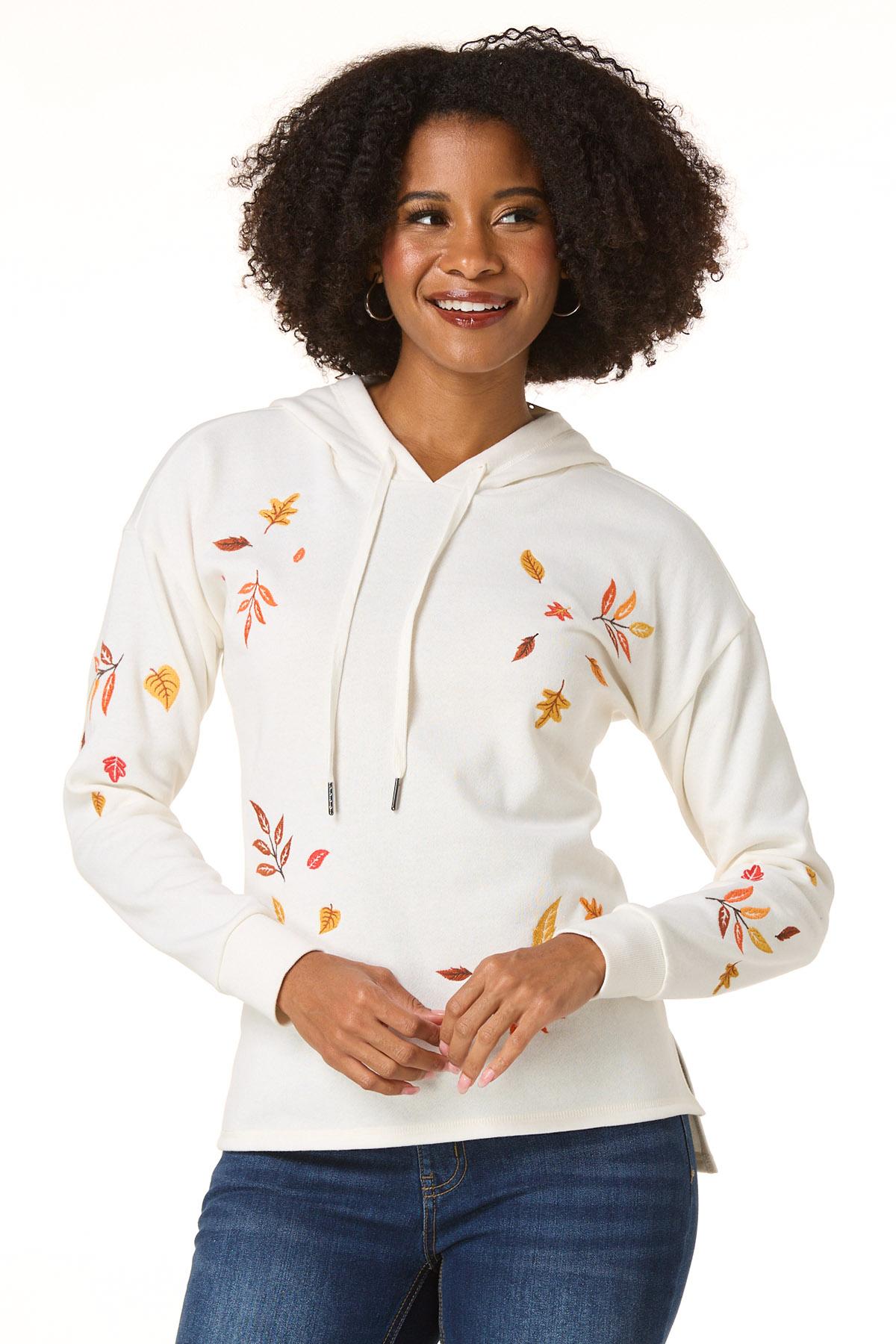  Cato Fashions | Cato Embroidered Leaf Hoodie