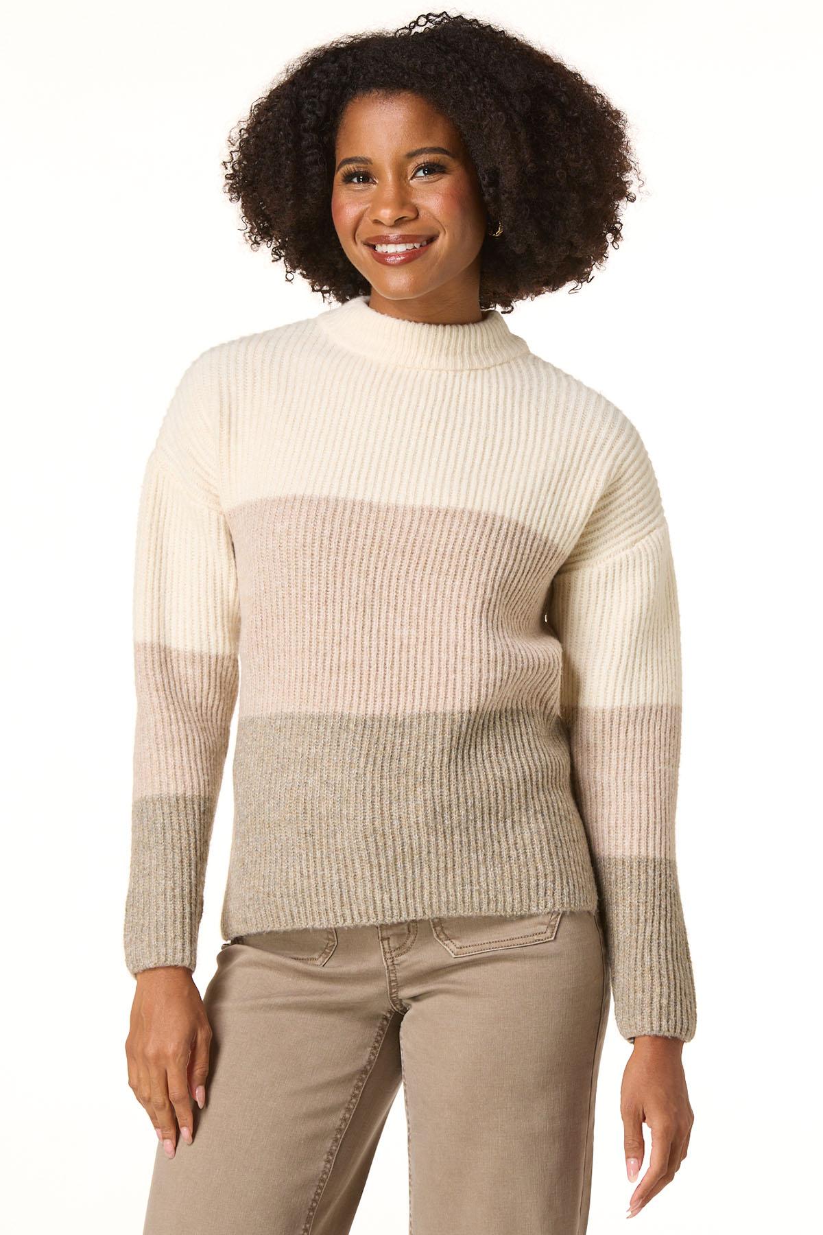 Cato Fashions | Cato Mock Neck Colorblock Sweater